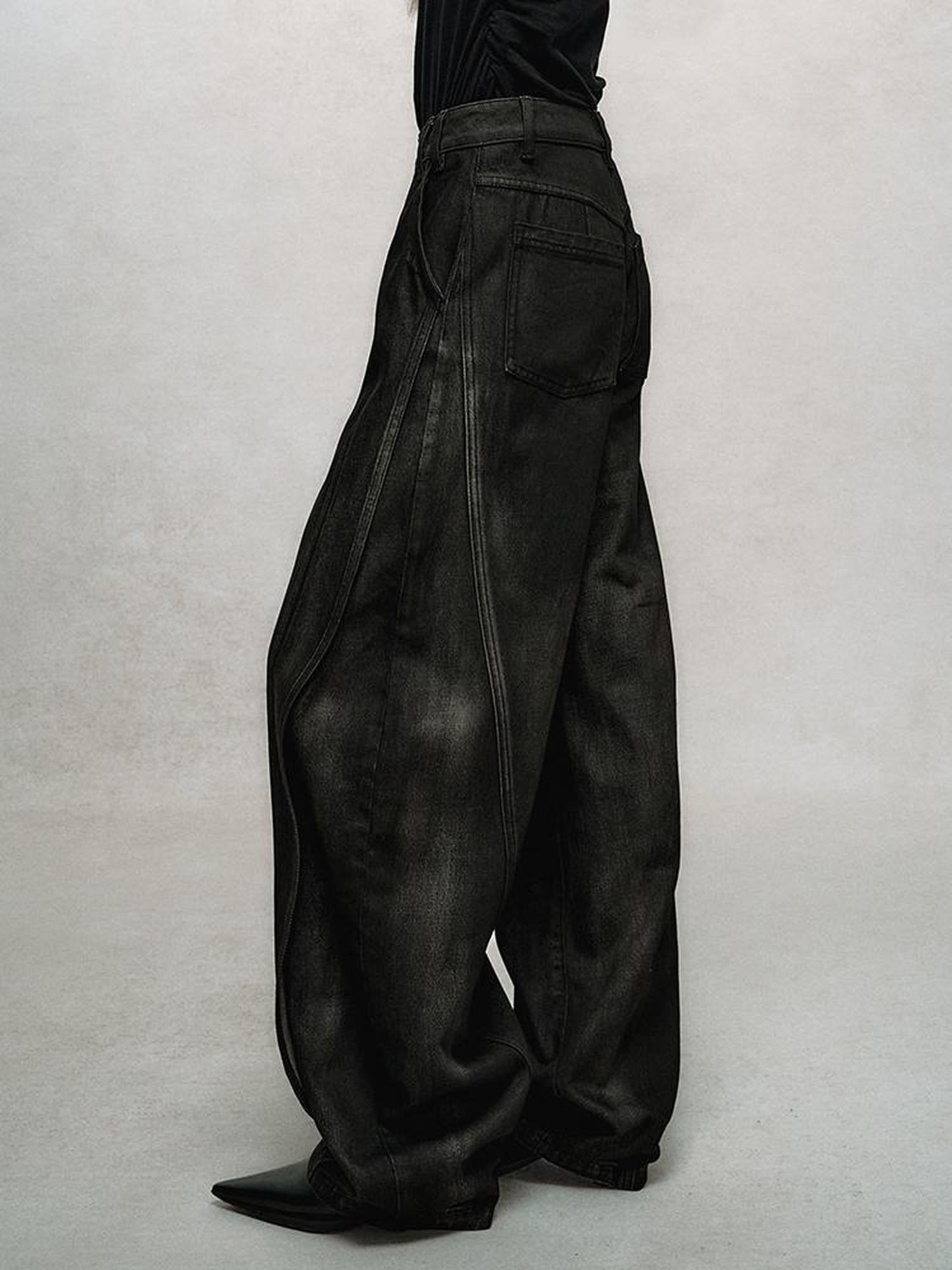 AnnoMundi Vintage Slub Cotton Wide Leg Jeans