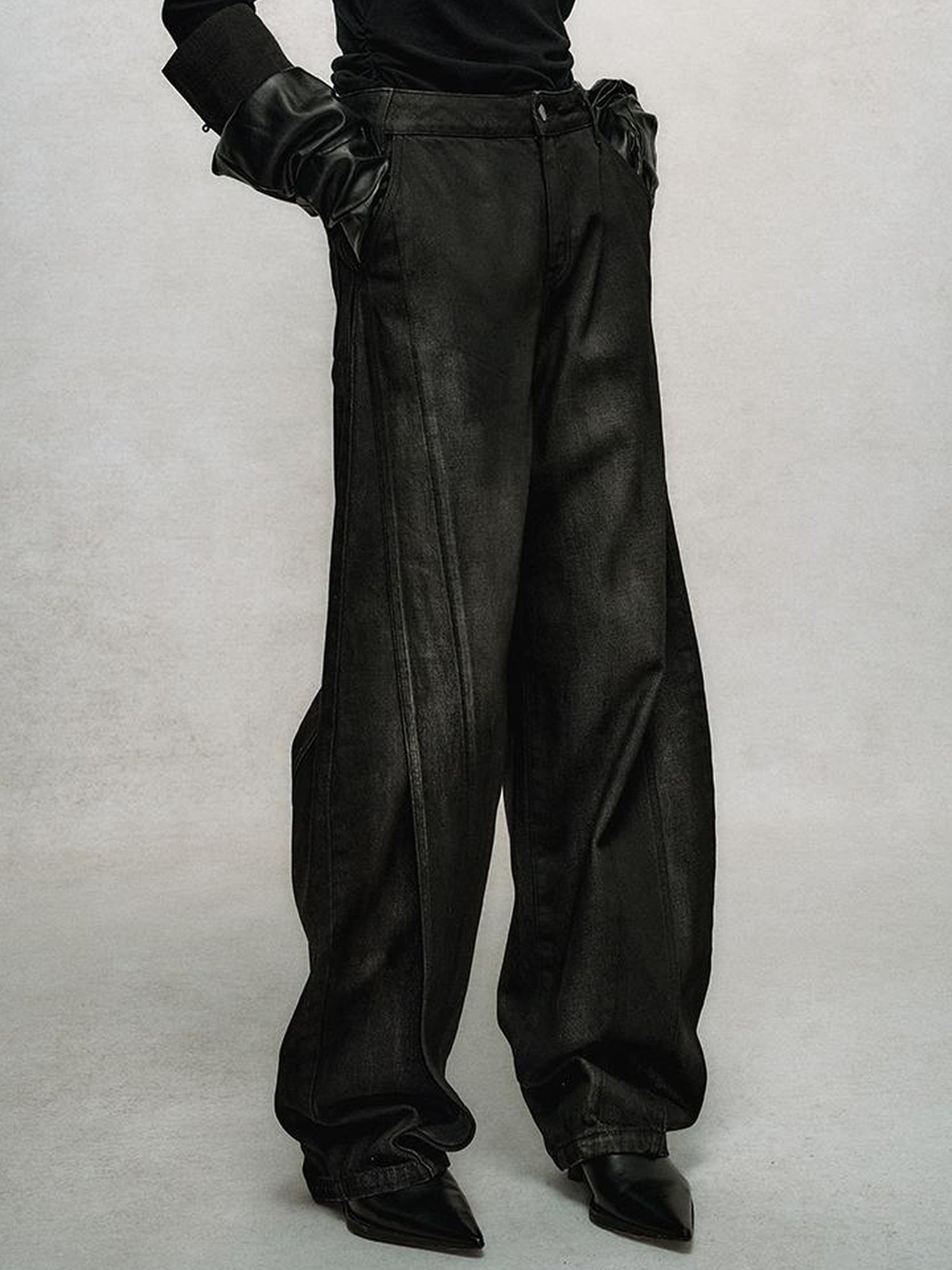 AnnoMundi Vintage Slub Cotton Wide Leg Jeans