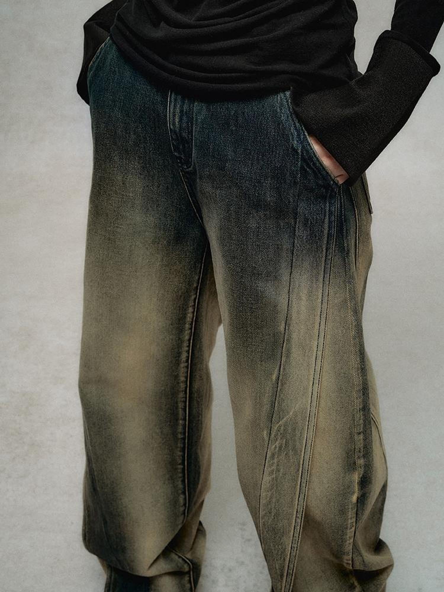 AnnoMundi Vintage Slub Cotton Wide Leg Jeans