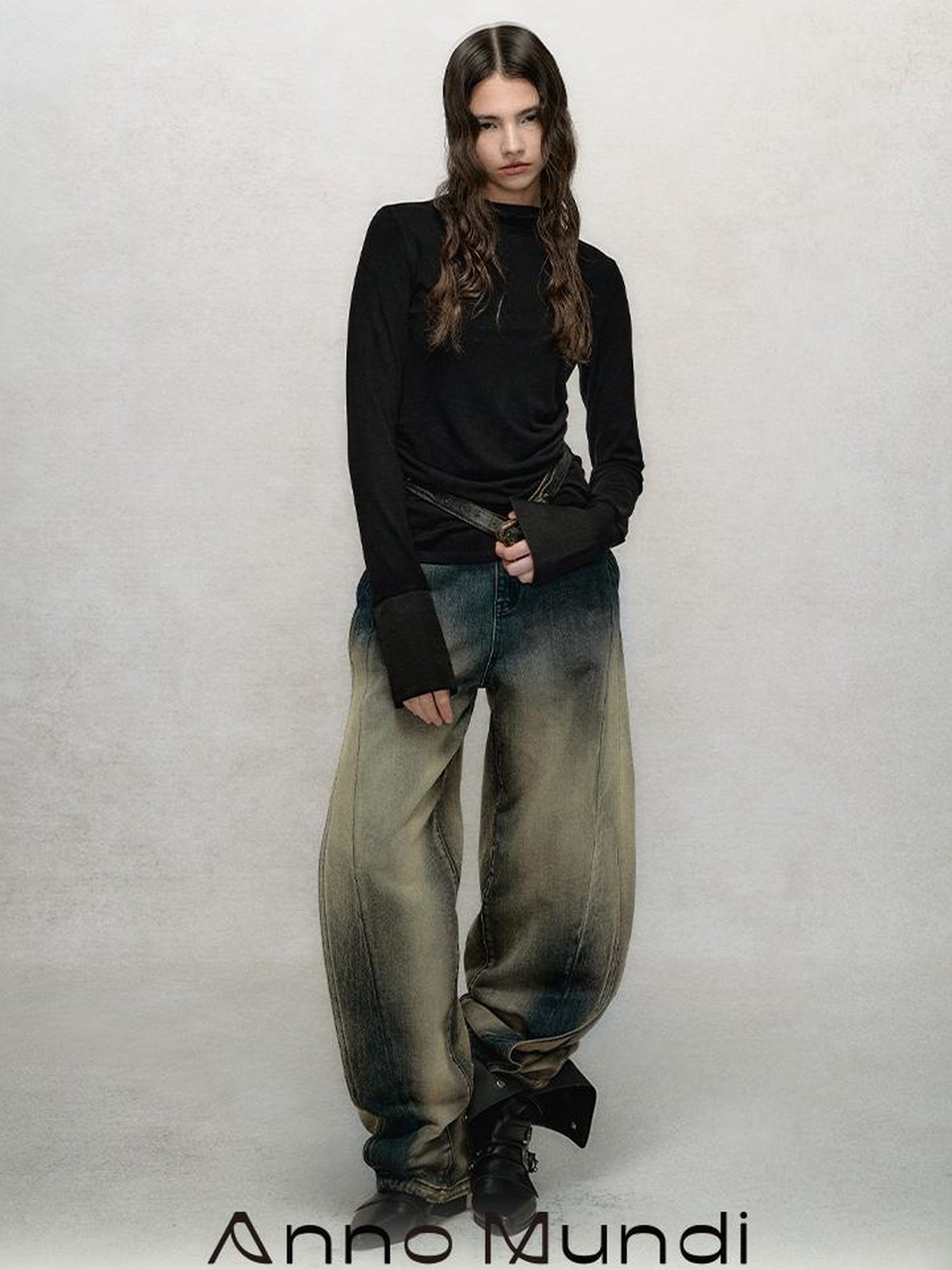 AnnoMundi Vintage Slub Cotton Wide Leg Jeans