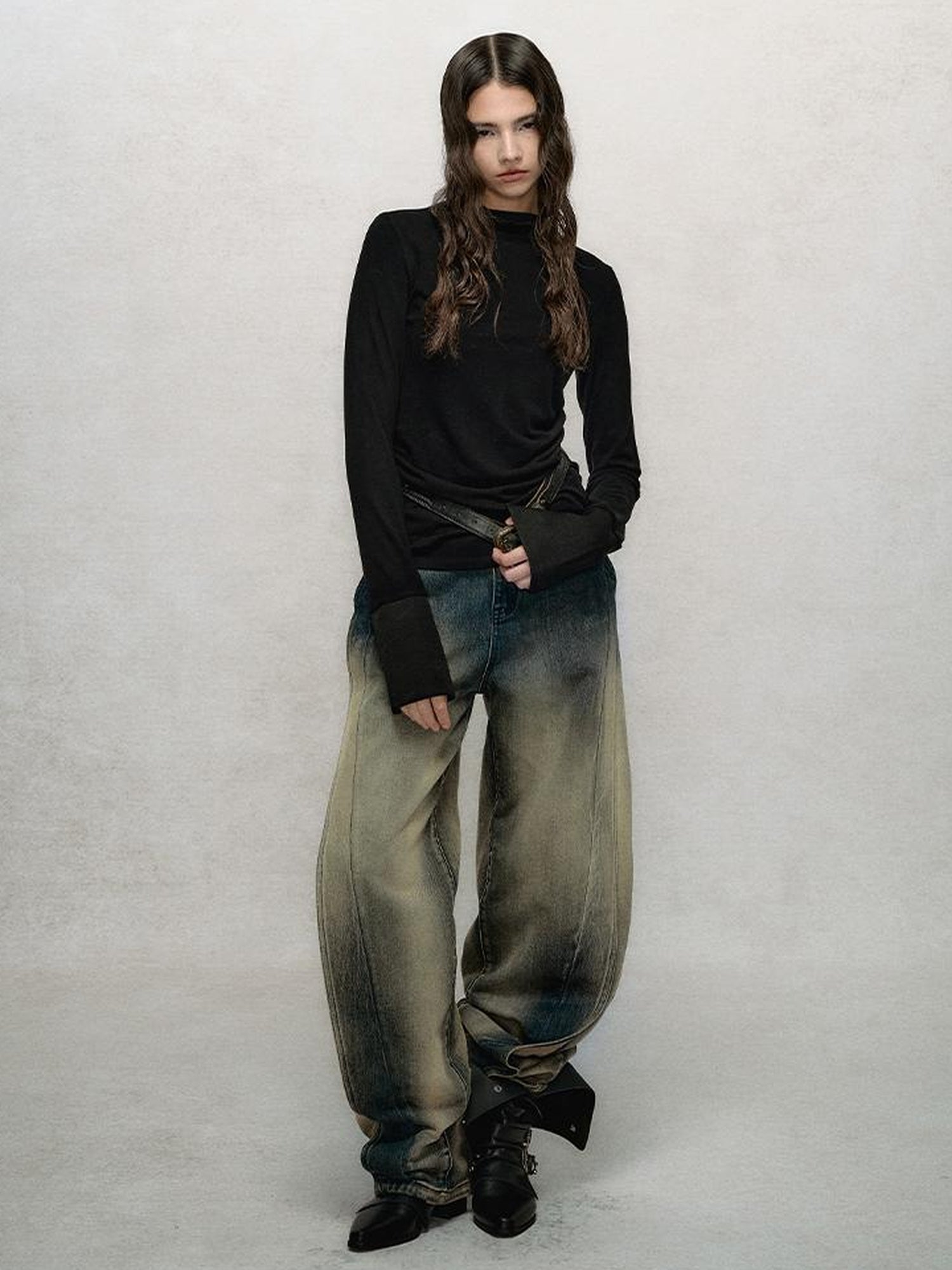 AnnoMundi Vintage Slub Cotton Wide Leg Jeans