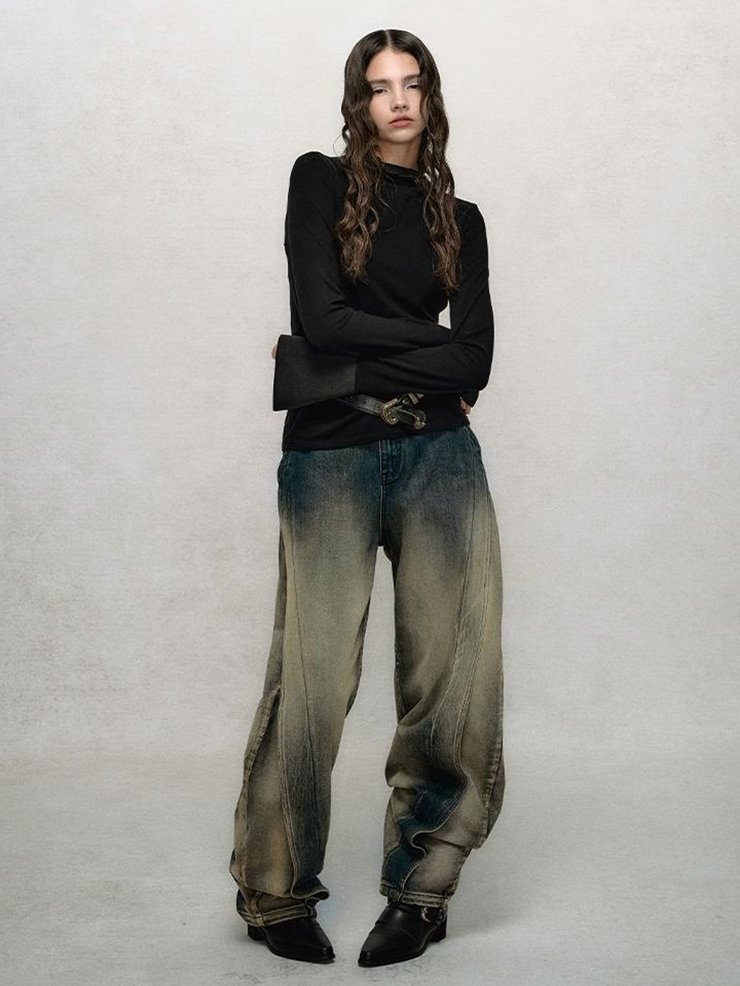 AnnoMundi Vintage Slub Cotton Wide Leg Jeans