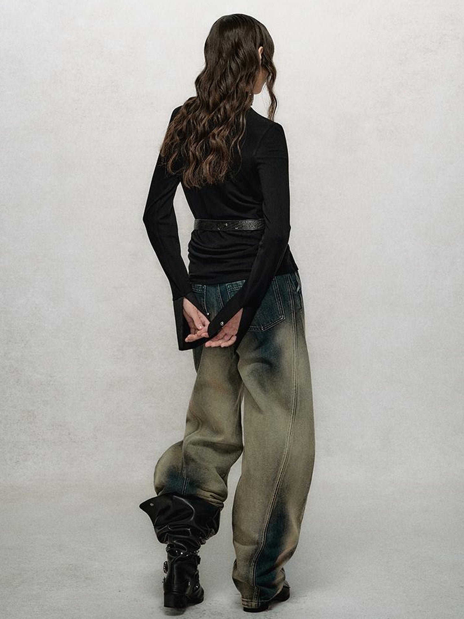AnnoMundi Vintage Slub Cotton Wide Leg Jeans