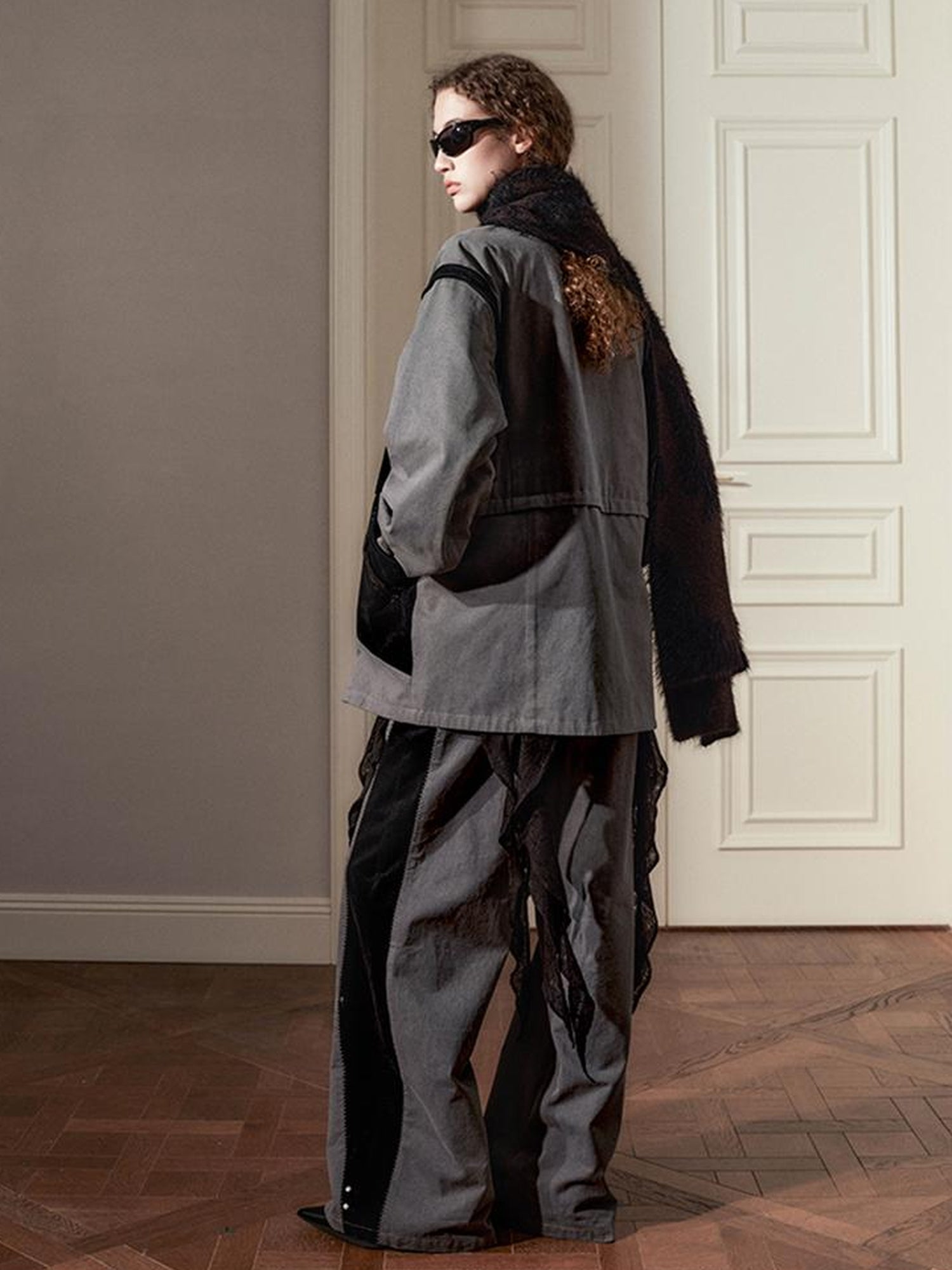 AnnoMundi Vintage Wash Cotton Denim Jacket With Contrast Stitch