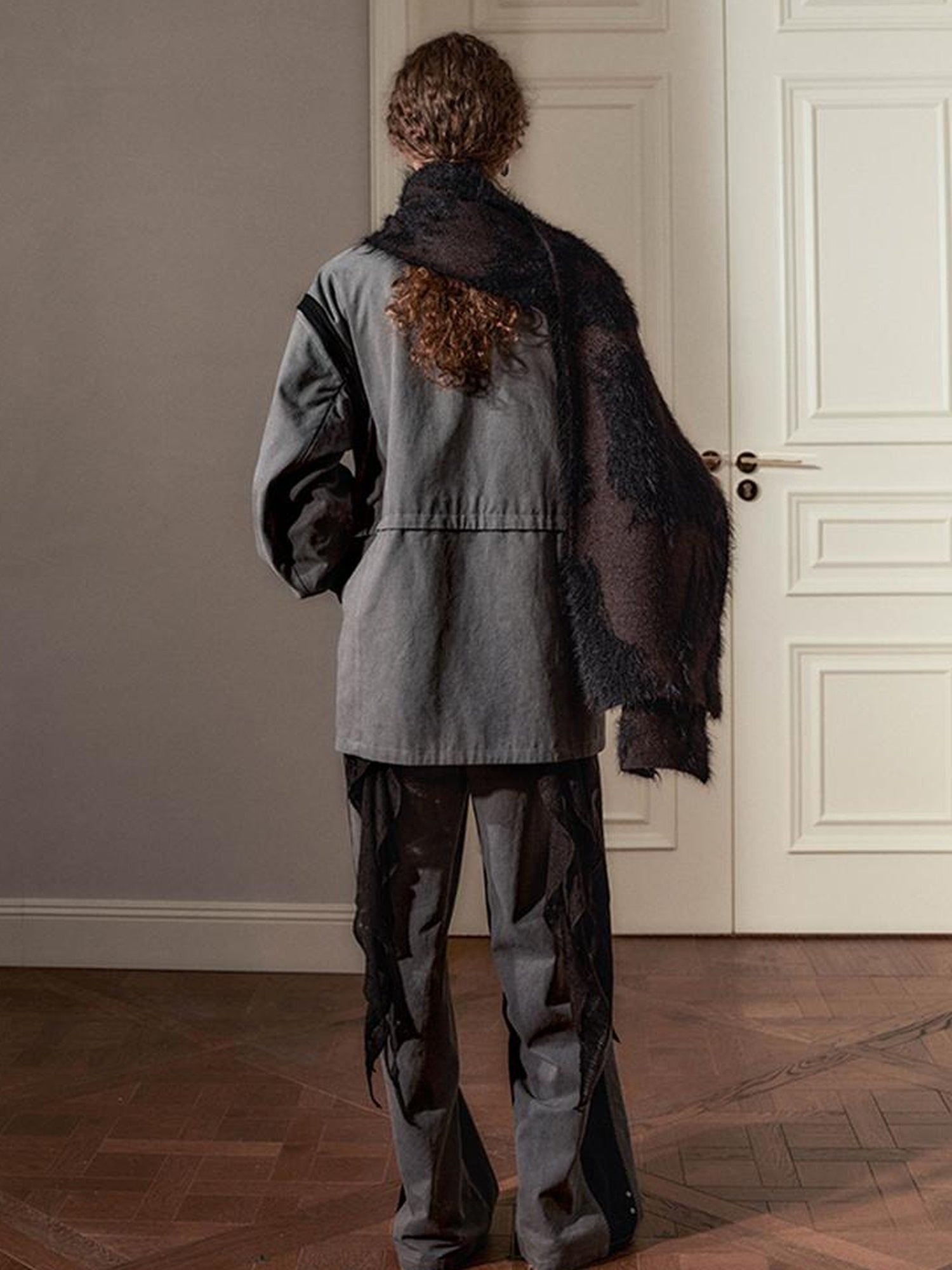AnnoMundi Vintage Wash Cotton Denim Jacket With Contrast Stitch