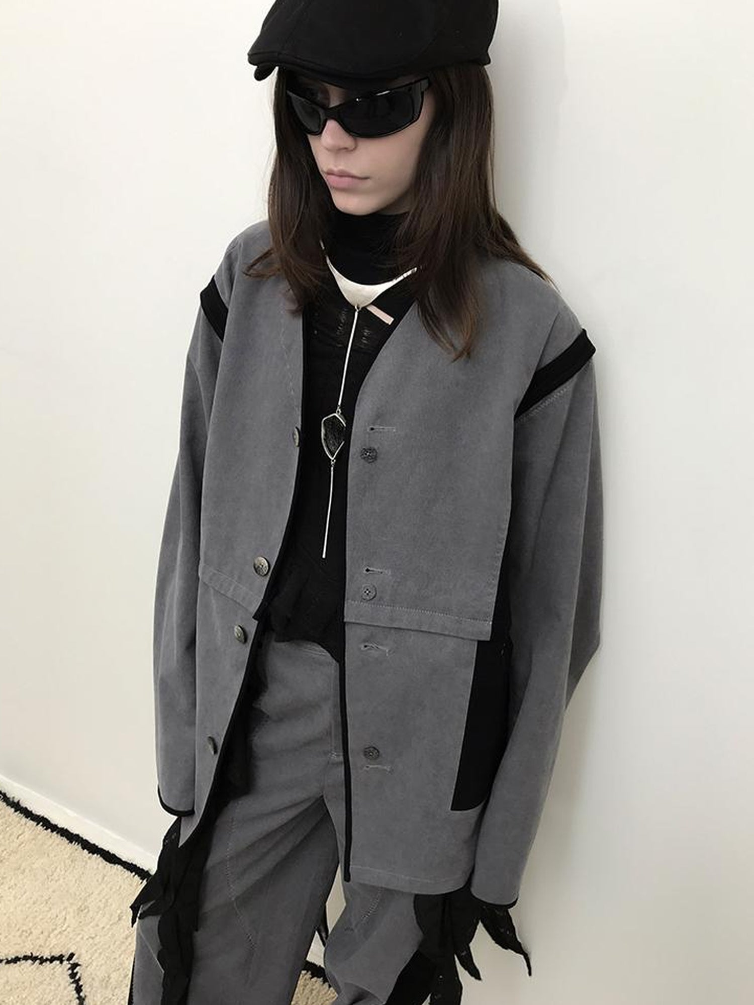 AnnoMundi Vintage Wash Cotton Denim Jacket With Contrast Stitch