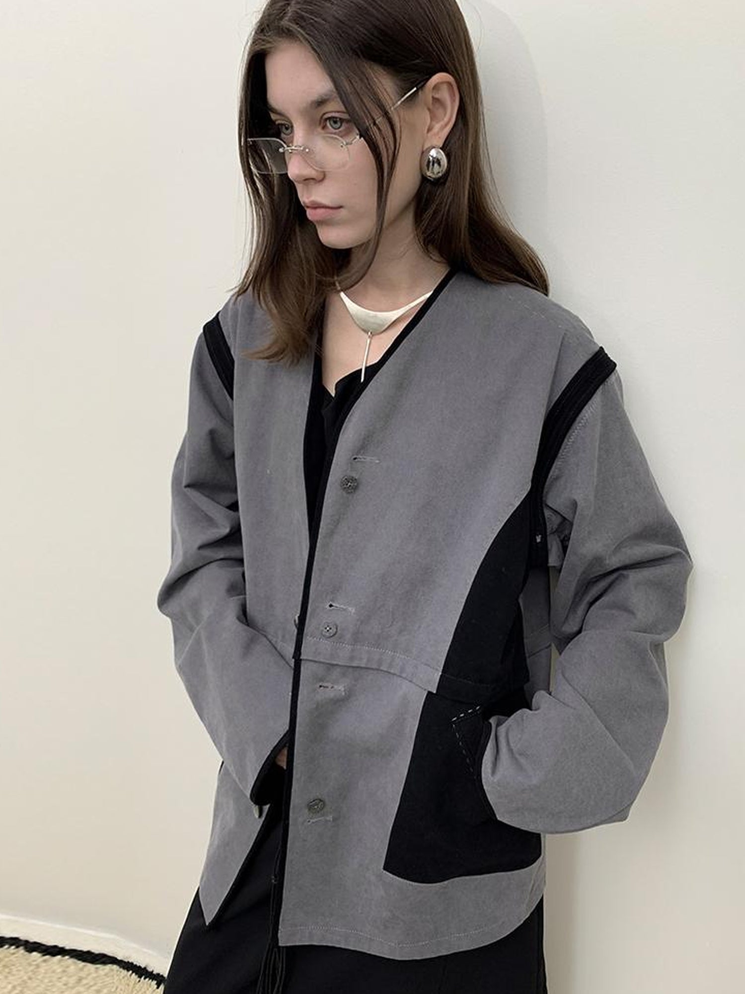 AnnoMundi Vintage Wash Cotton Denim Jacket With Contrast Stitch