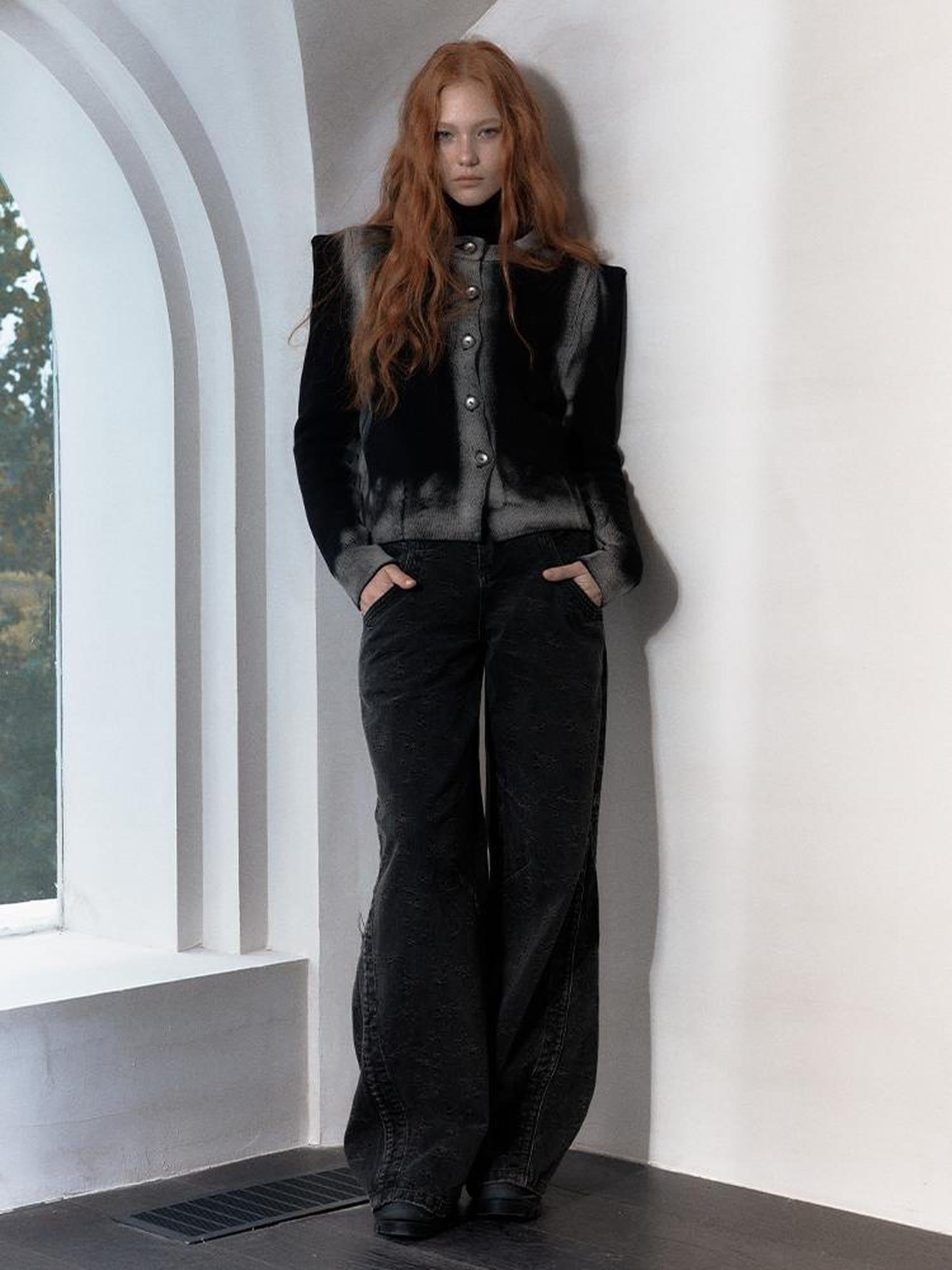 AnnoMundi Vintage Washed Gradient Cotton Knit Cardigan