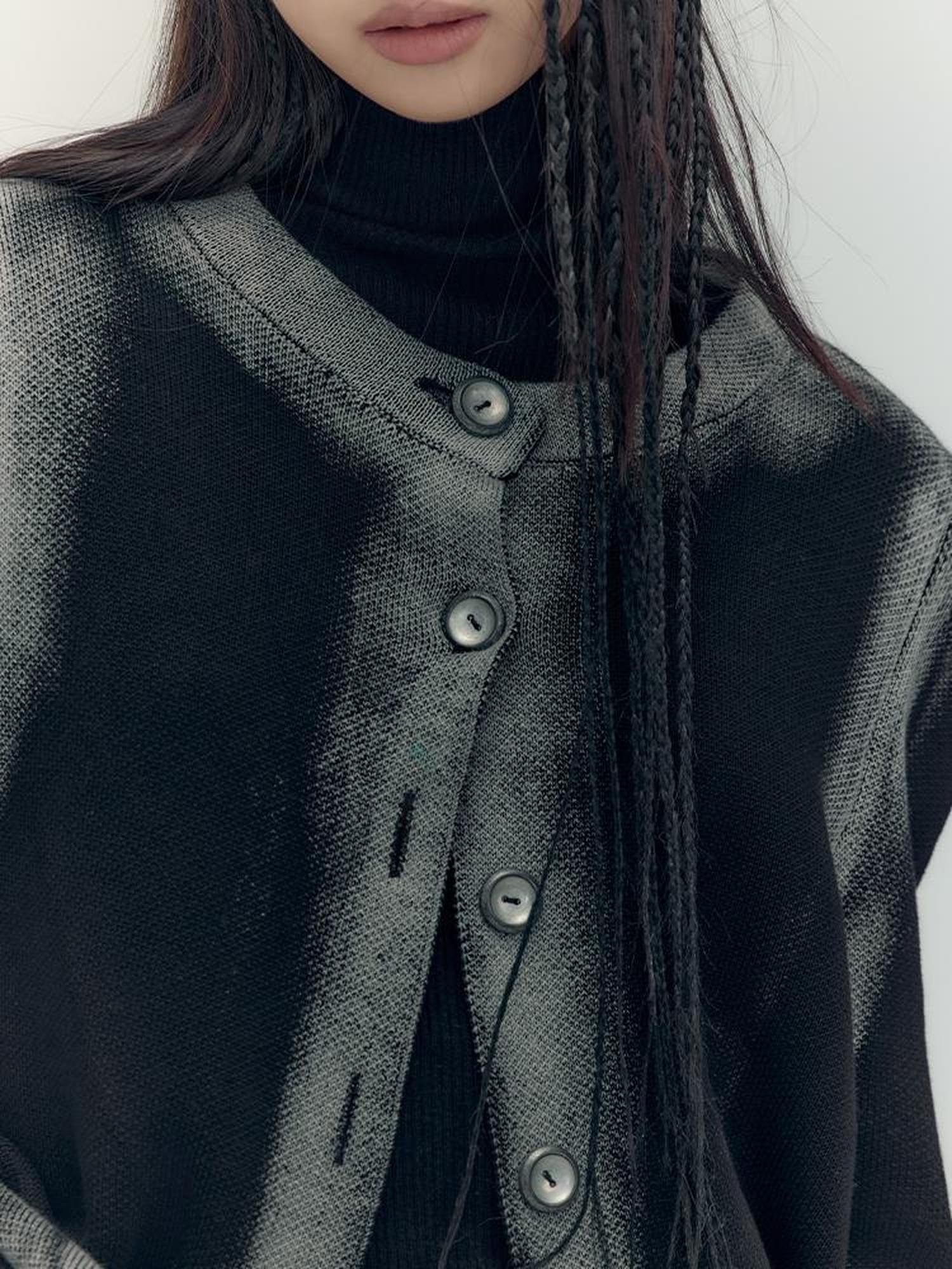 AnnoMundi Vintage Washed Gradient Cotton Knit Cardigan