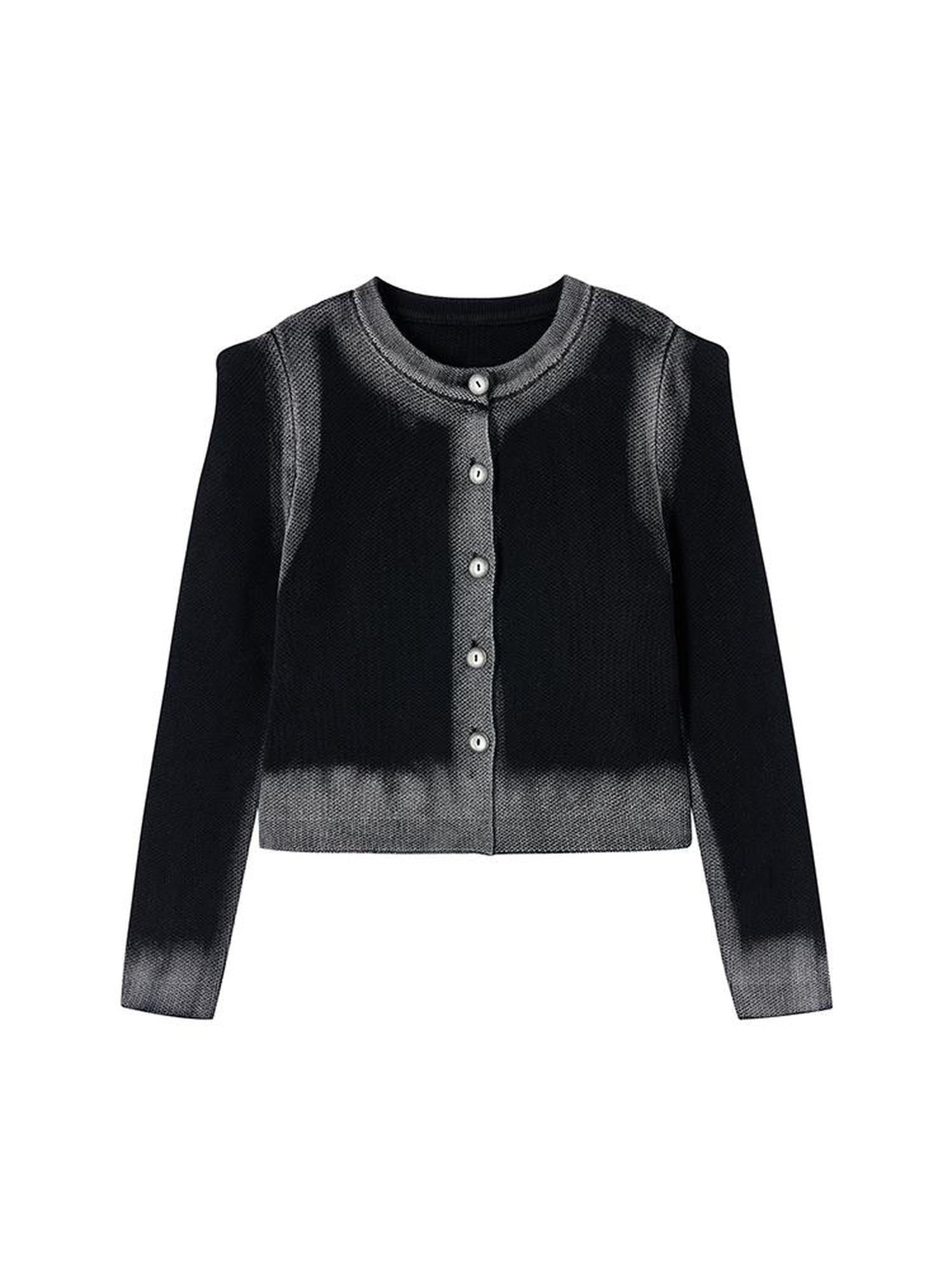 AnnoMundi Vintage Washed Gradient Cotton Knit Cardigan