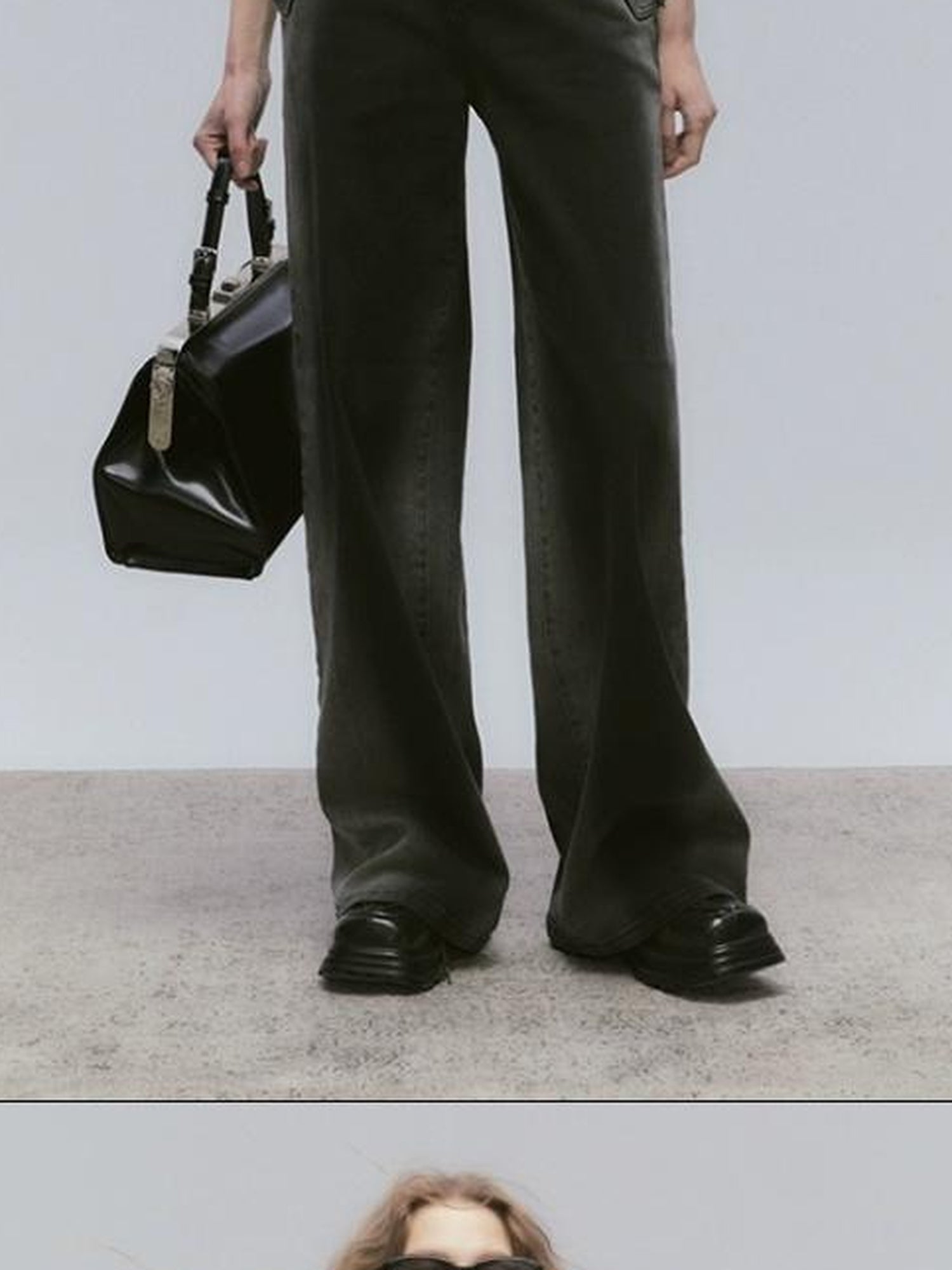 AnnoMundi Vintage Washed Wide Leg Jeans With Gradient Tint