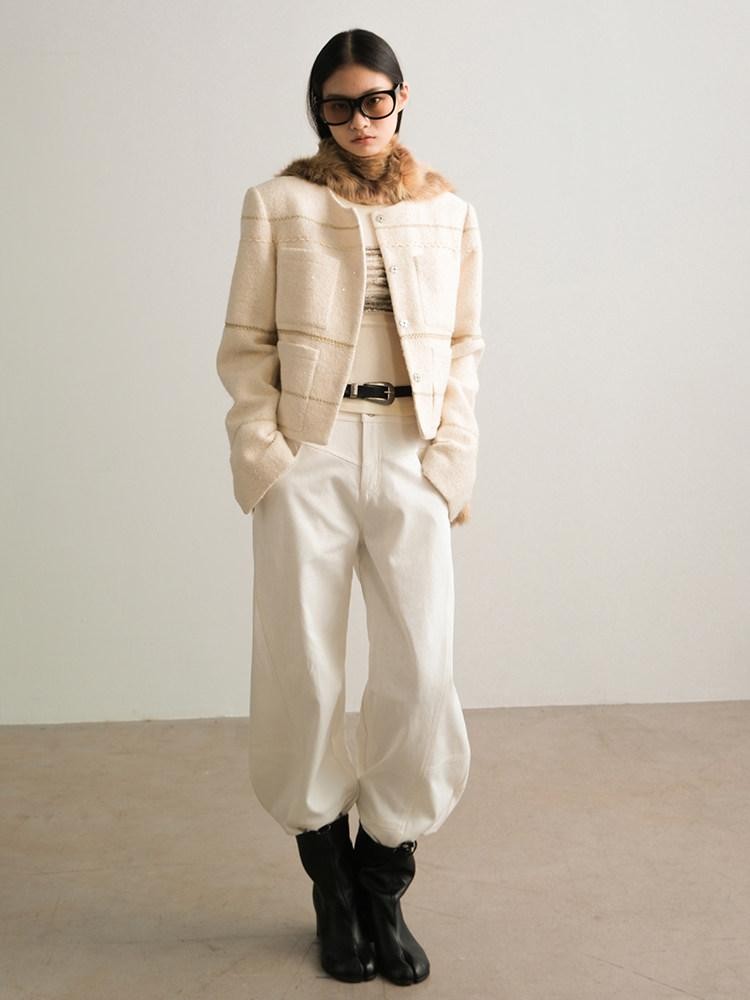 AnnoMundi White Deconstructed Workwear Split Curved Seam Women&