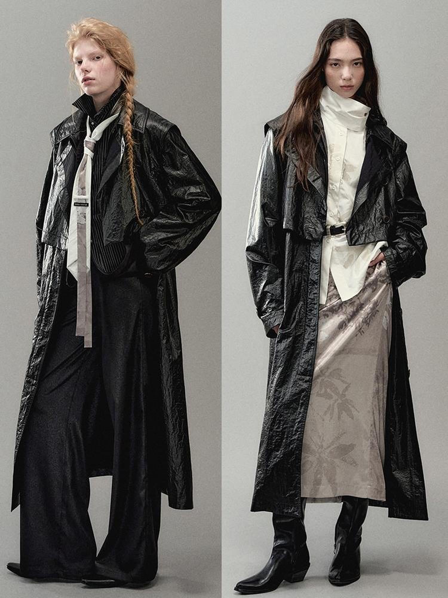 AnnoMundi Wind Woven Trench Coat With Layered Vest