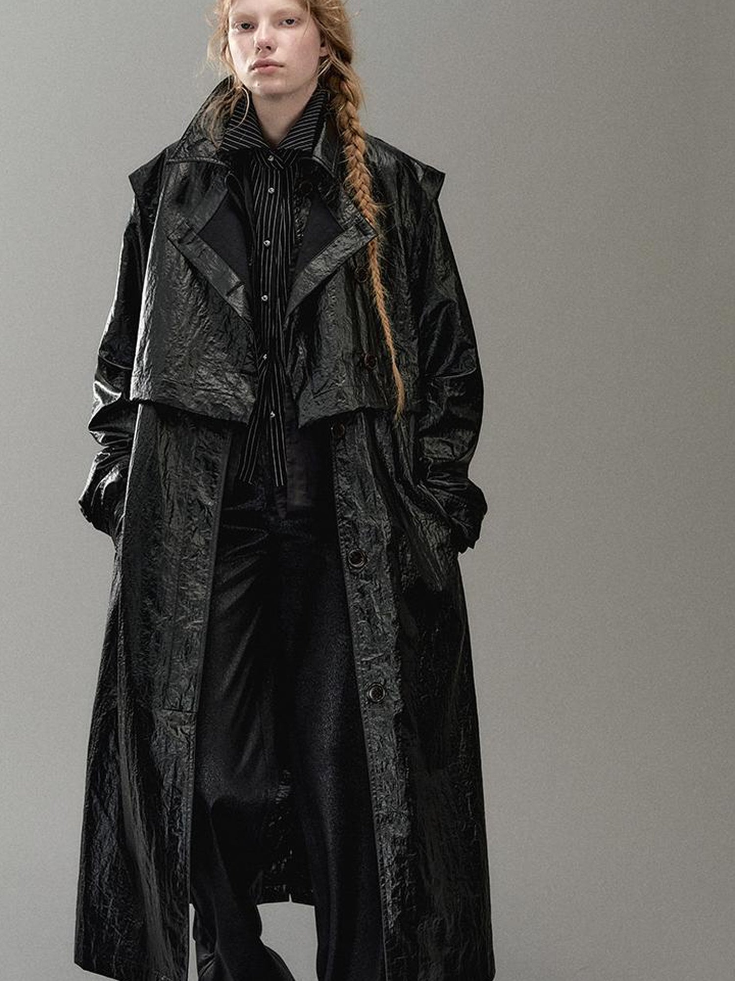 AnnoMundi Wind Woven Trench Coat With Layered Vest
