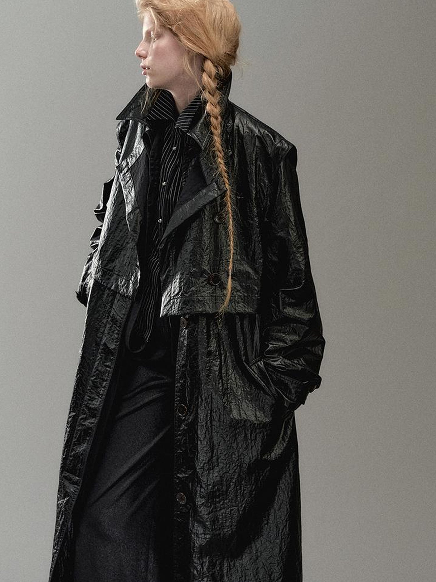 AnnoMundi Wind Woven Trench Coat With Layered Vest