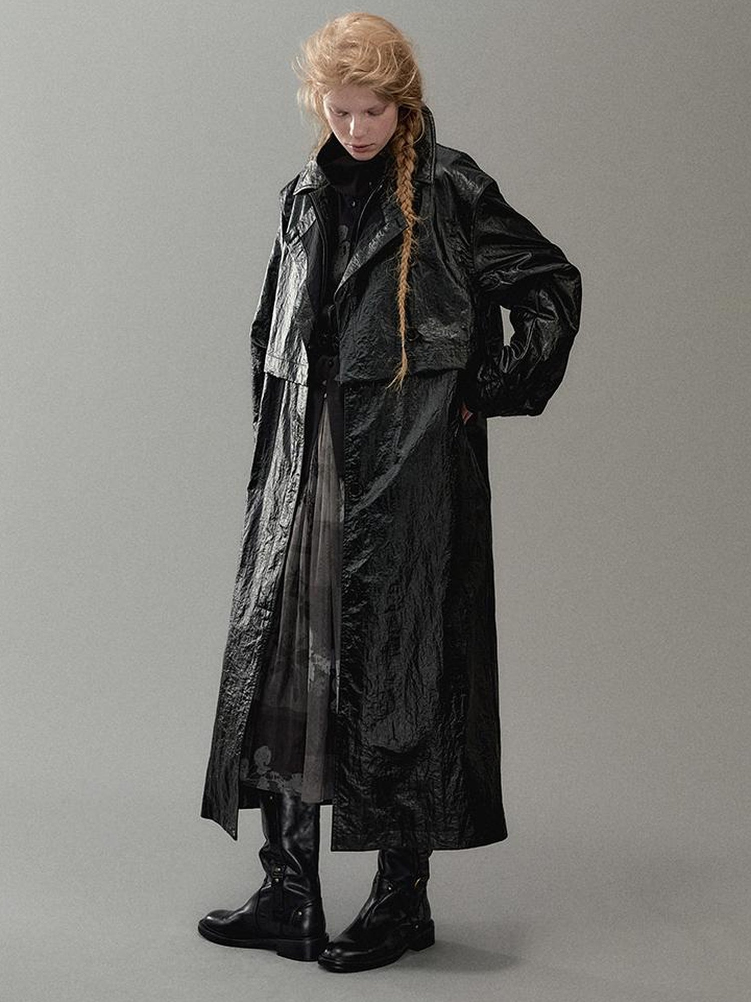 AnnoMundi Wind Woven Trench Coat With Layered Vest