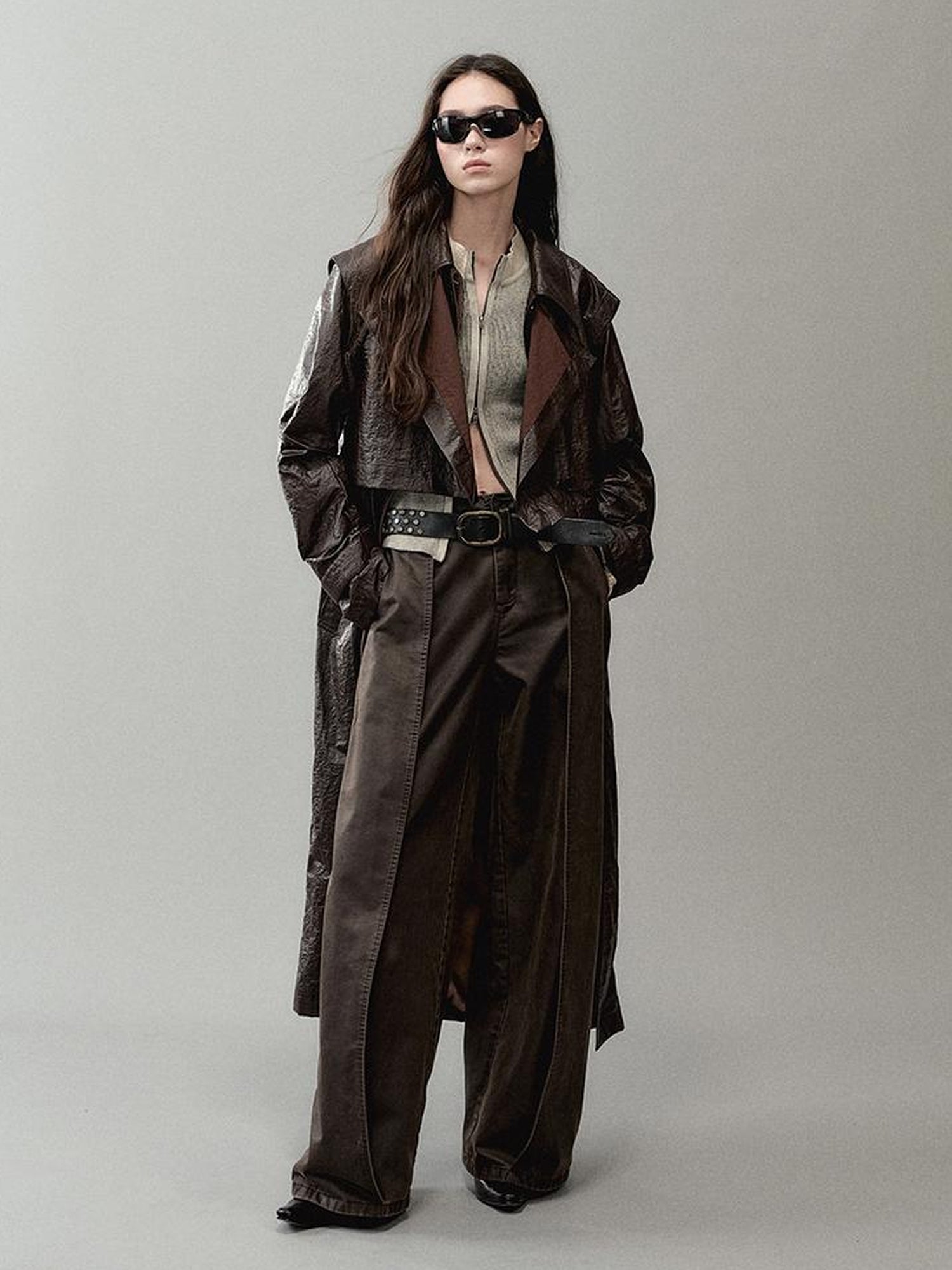 AnnoMundi Wind Woven Trench Coat With Layered Vest