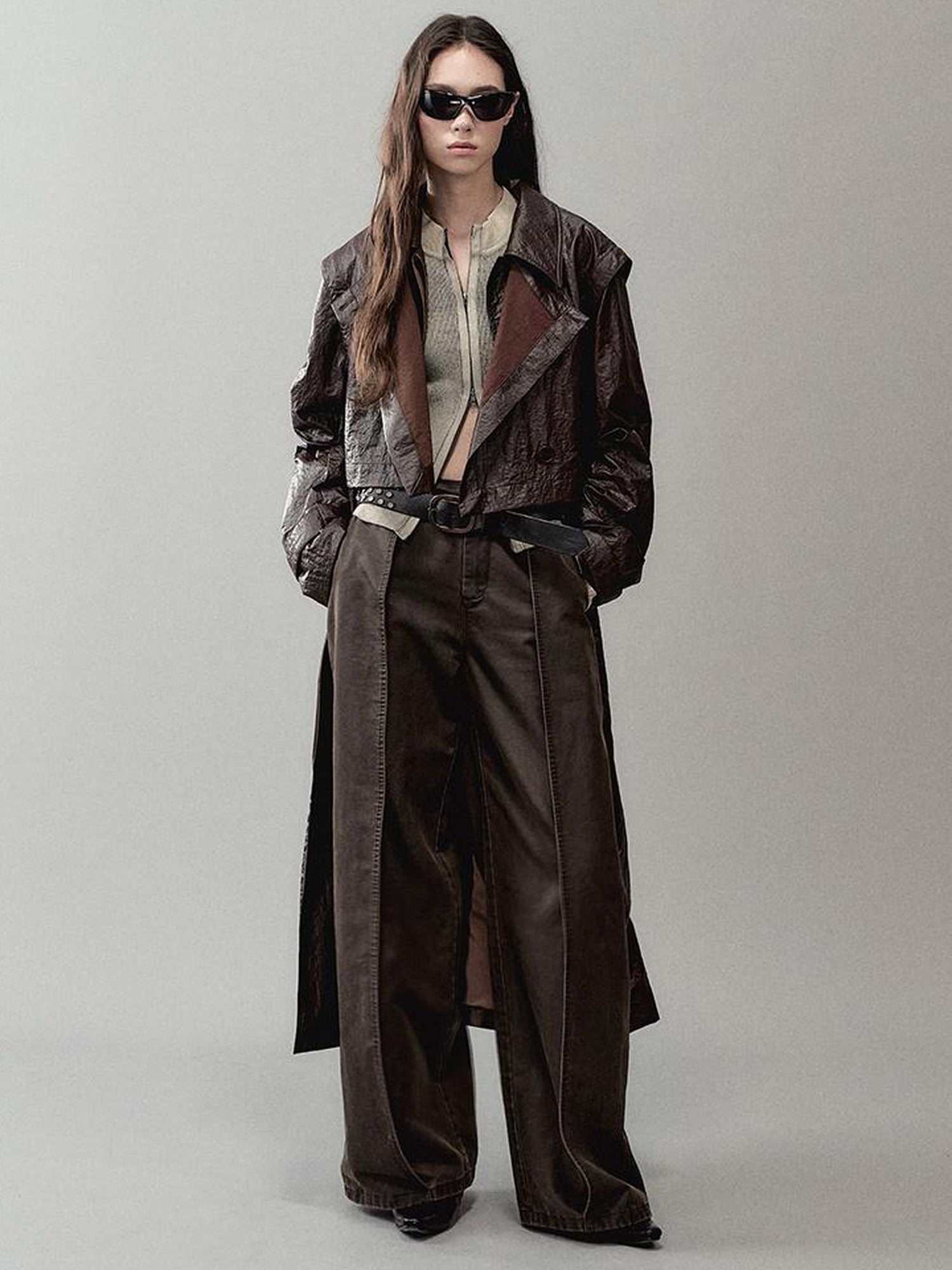 AnnoMundi Wind Woven Trench Coat With Layered Vest