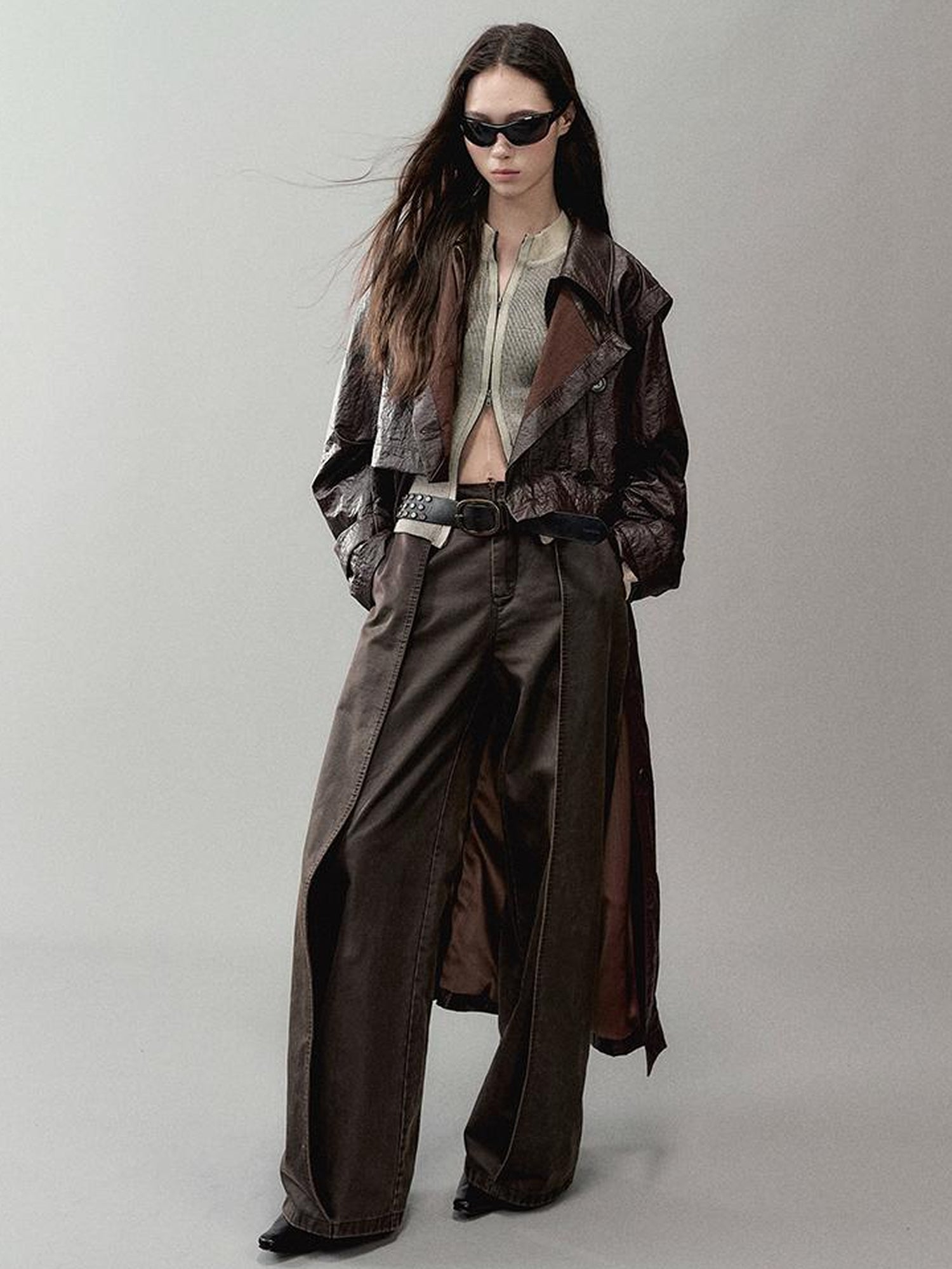 AnnoMundi Wind Woven Trench Coat With Layered Vest
