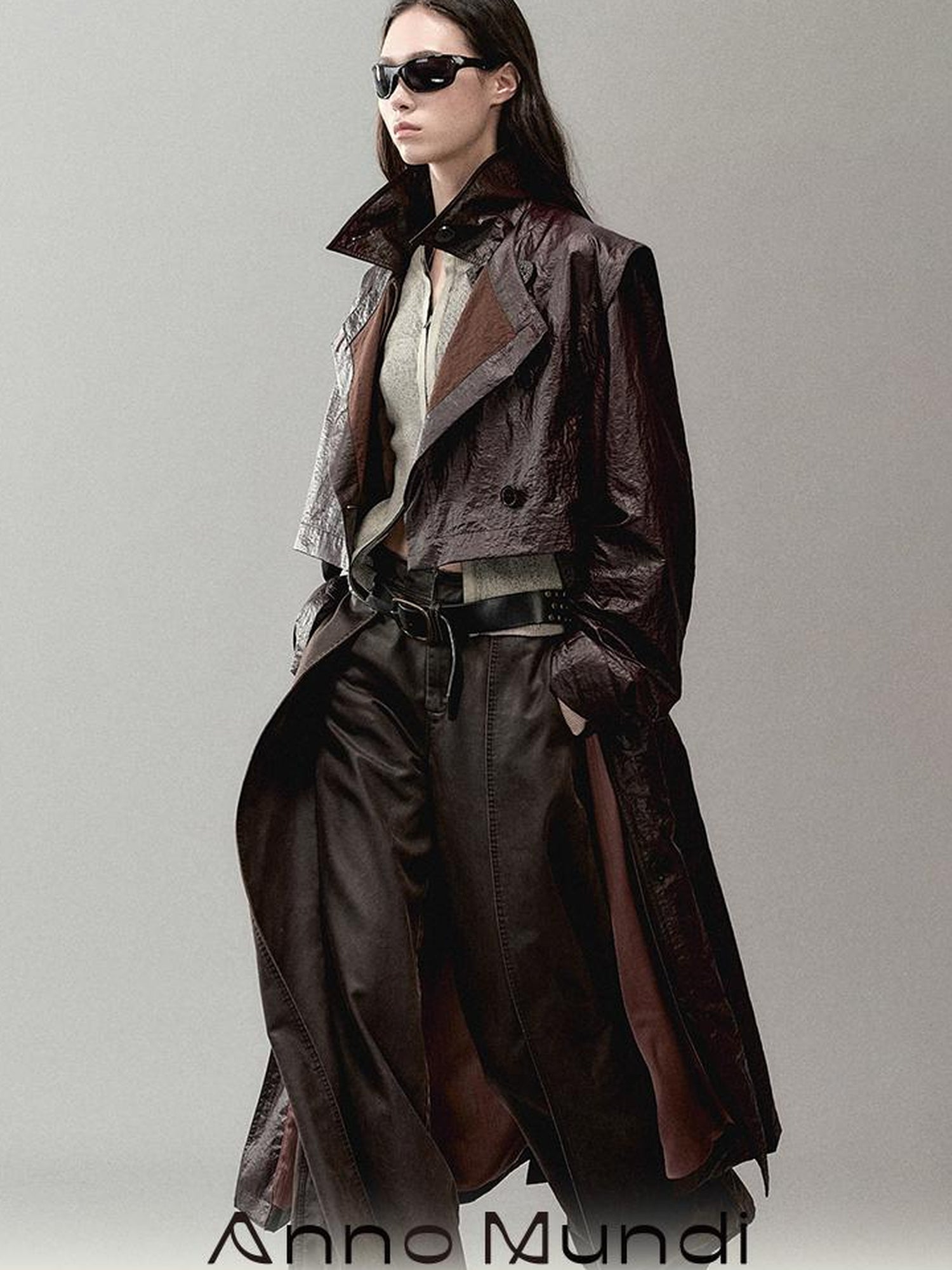 AnnoMundi Wind Woven Trench Coat With Layered Vest