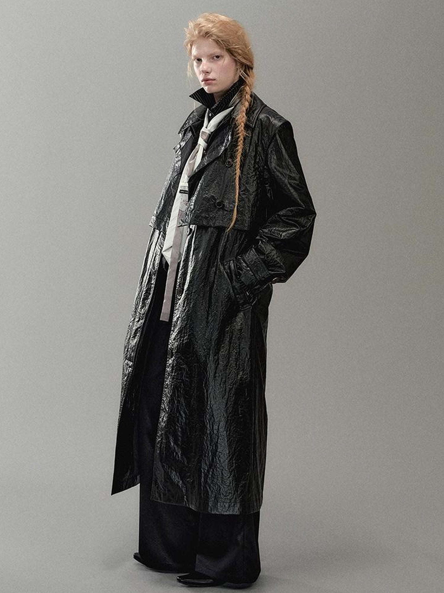 AnnoMundi Wind Woven Trench Coat With Layered Vest