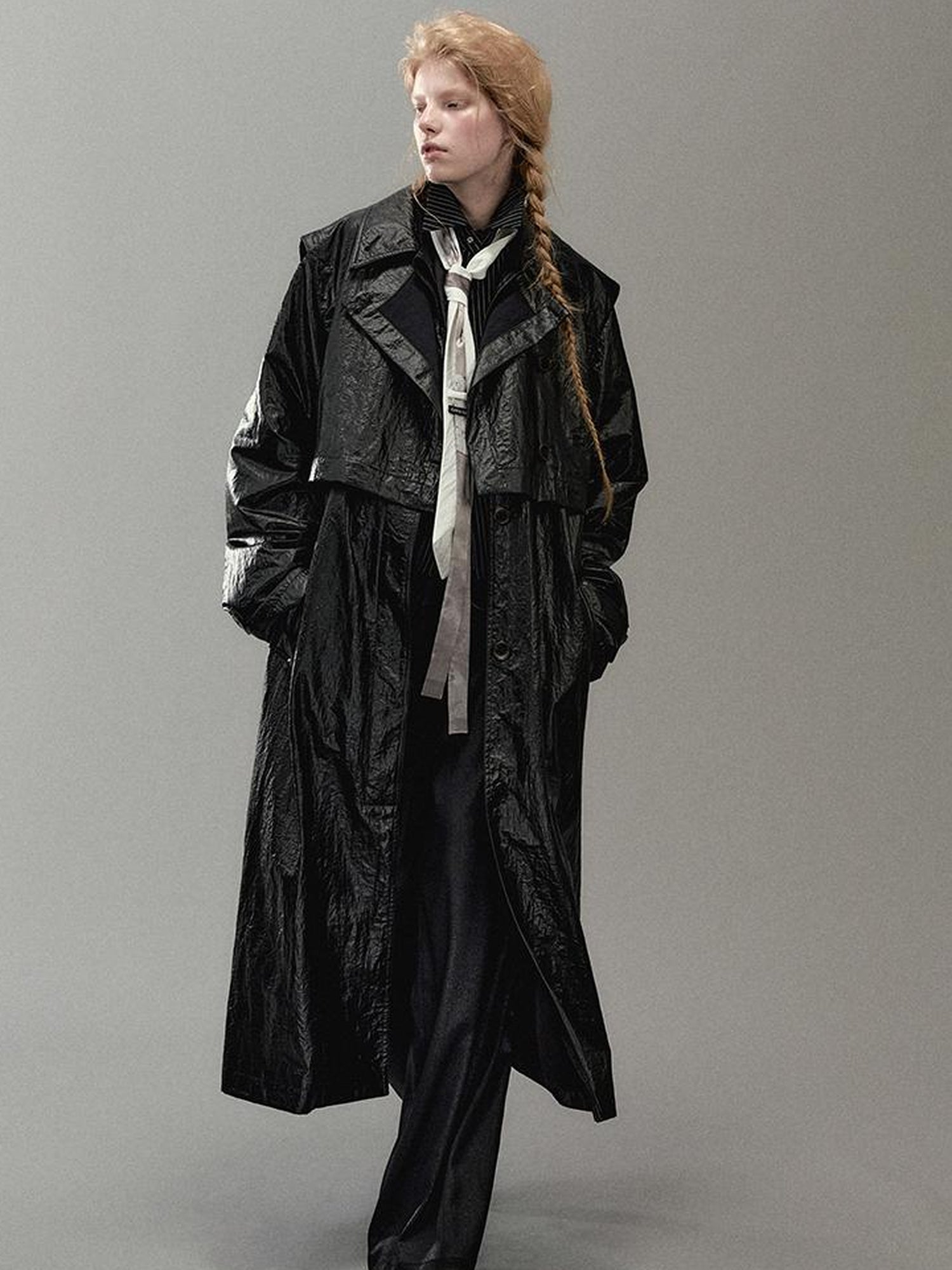 AnnoMundi Wind Woven Trench Coat With Layered Vest