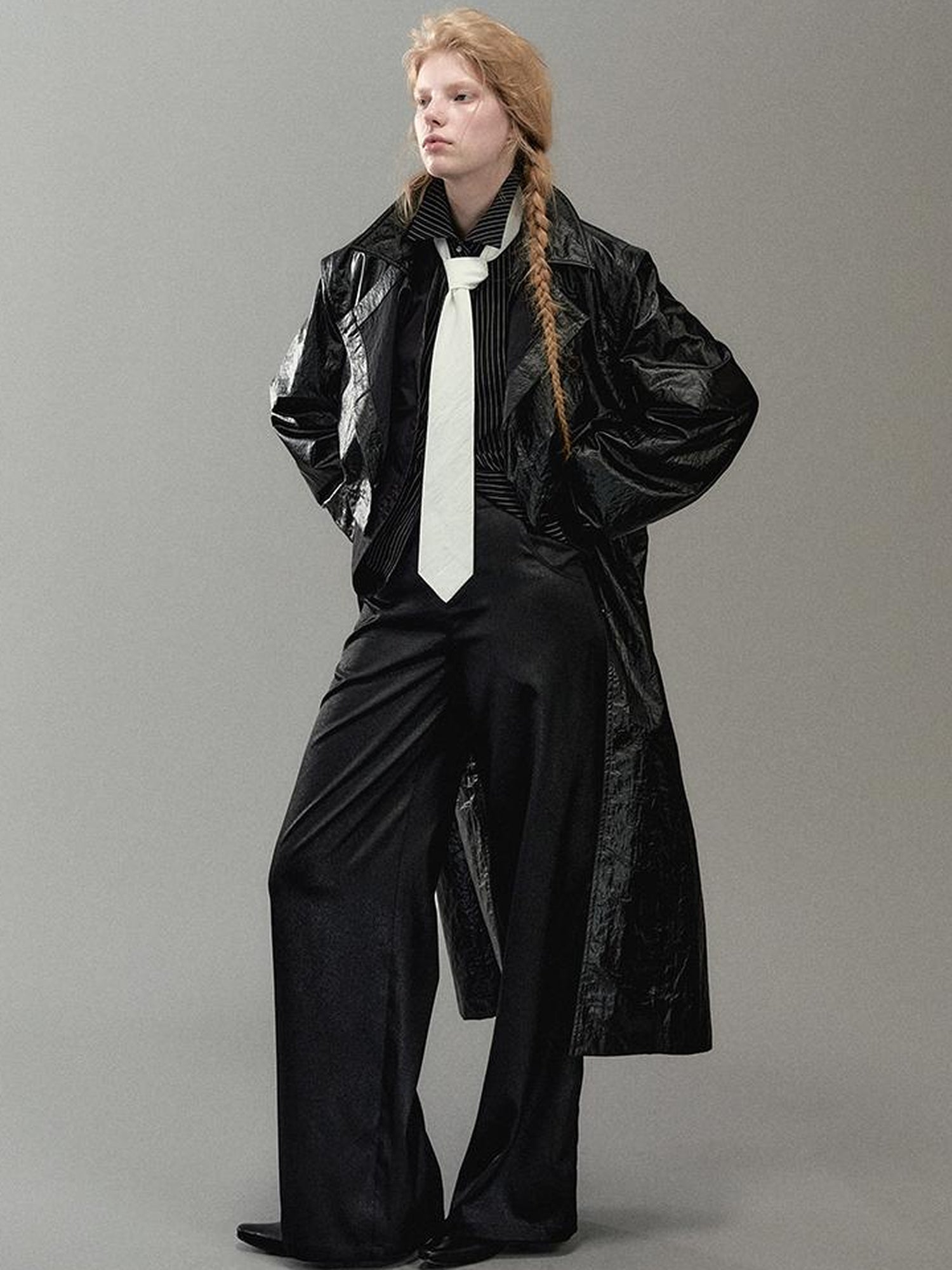 AnnoMundi Wind Woven Trench Coat With Layered Vest