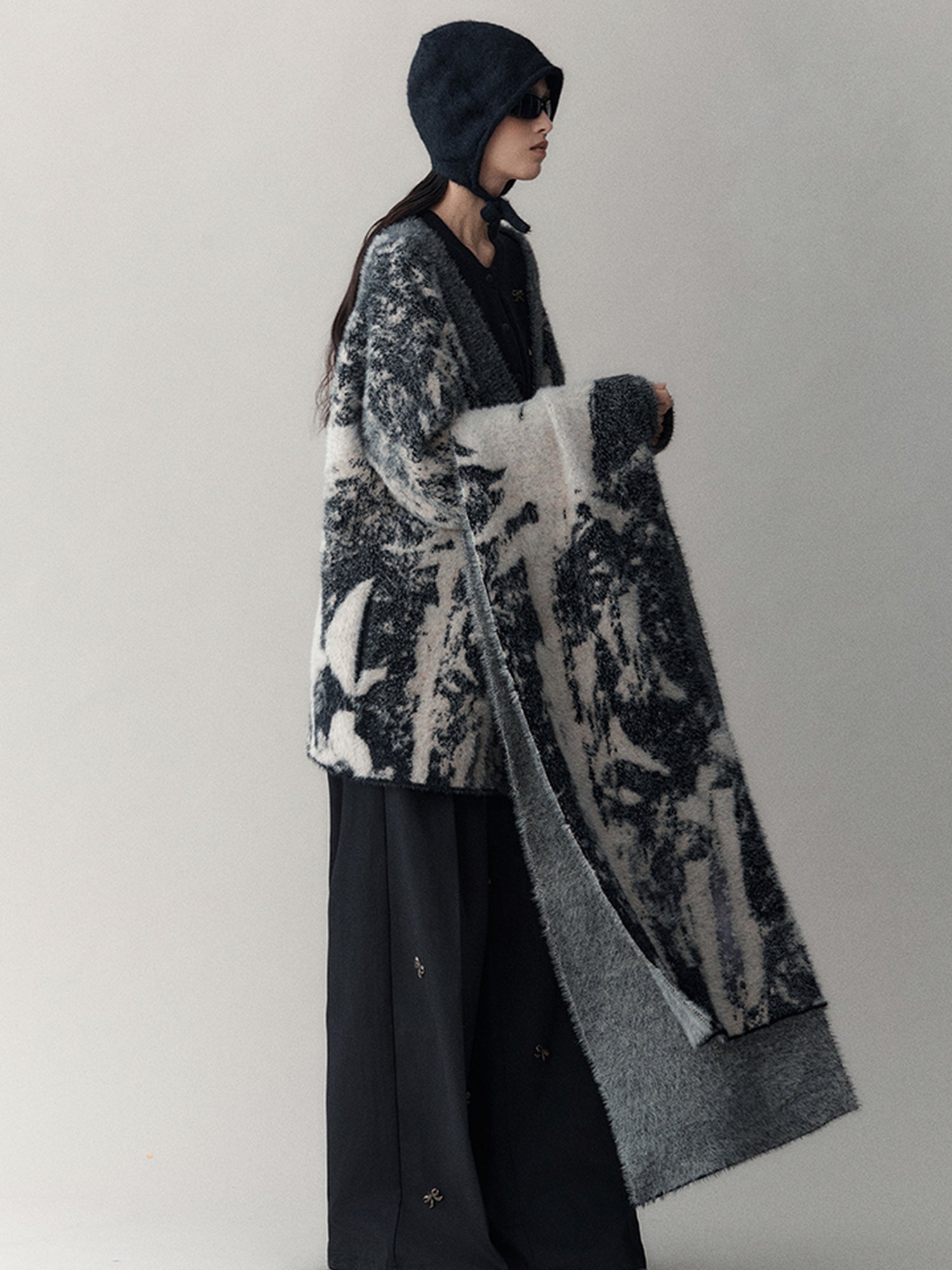 AnnoMundi Winter Retro Jacquard Shawl Floral Print Wrap Scarf