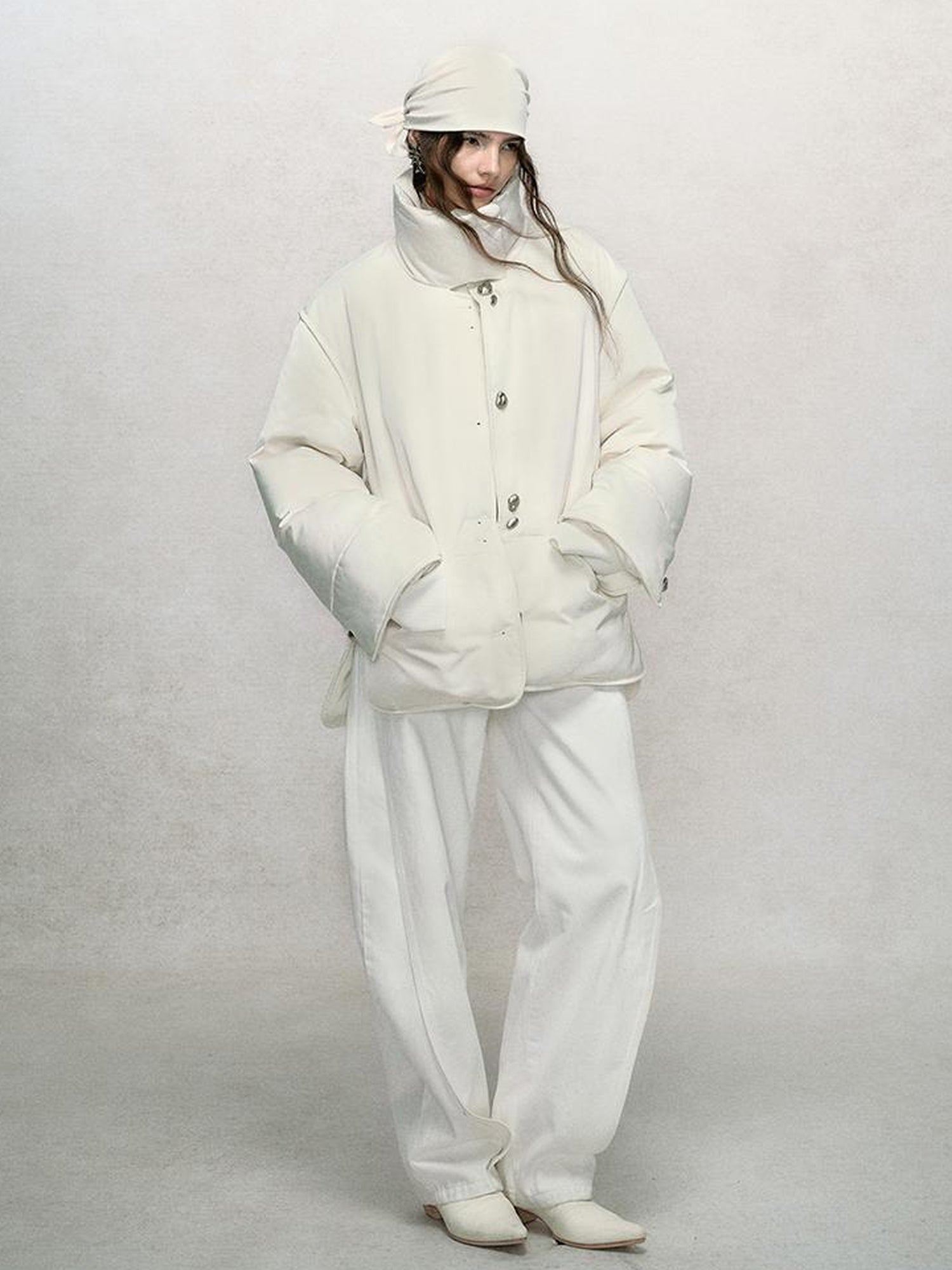 AnnoMundi Winter Short White Duck Down Puffer Jacket