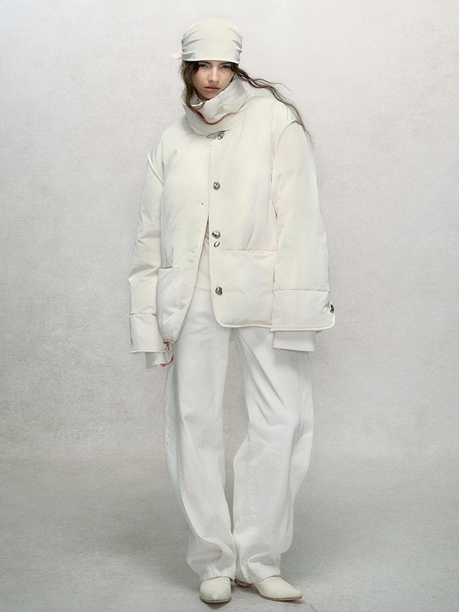 AnnoMundi Winter Short White Duck Down Puffer Jacket