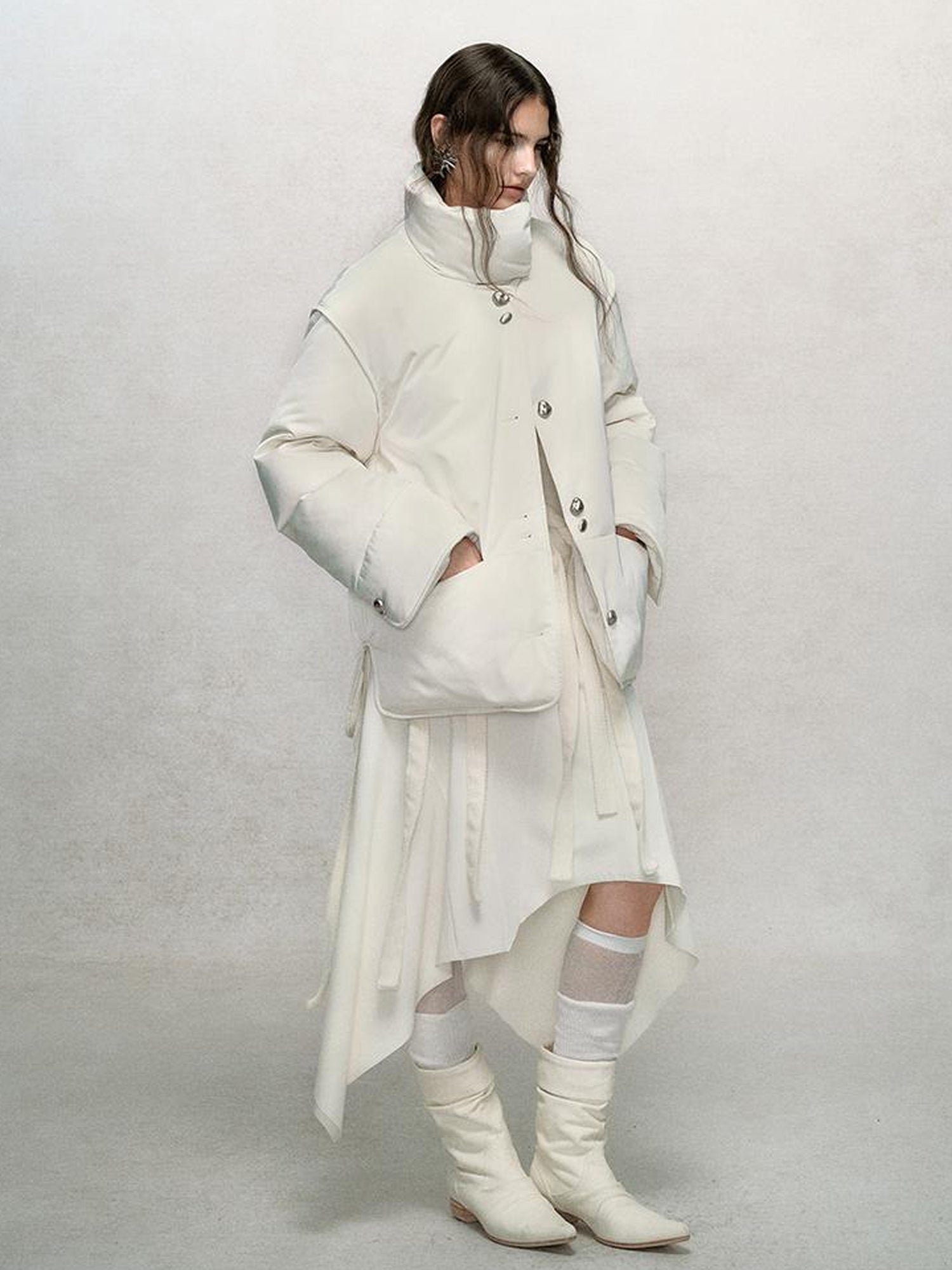 AnnoMundi Winter Short White Duck Down Puffer Jacket