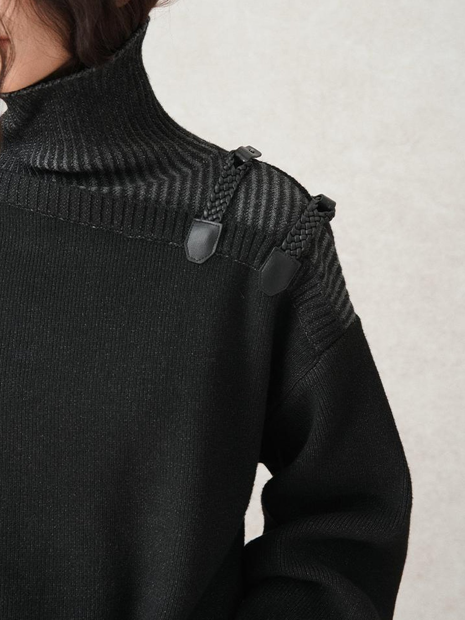 AnnoMundi Woven Light Poetry Textured Knit Sweater V-Neck T-Shirt Long Sleeve