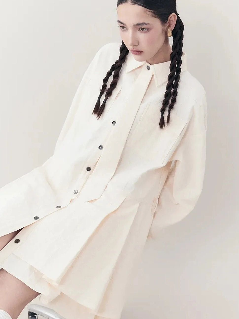 AnnoMundi Wrinkle Resistant Draped Hollow Out Drop Cut Top T-shirt