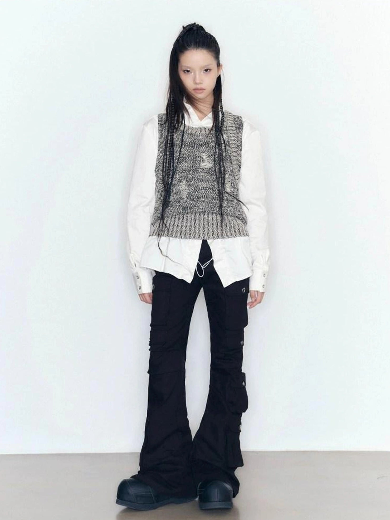 AnnoMundi Wrinkle Resistant Draped Hollow Out Drop Cut Top T-shirt