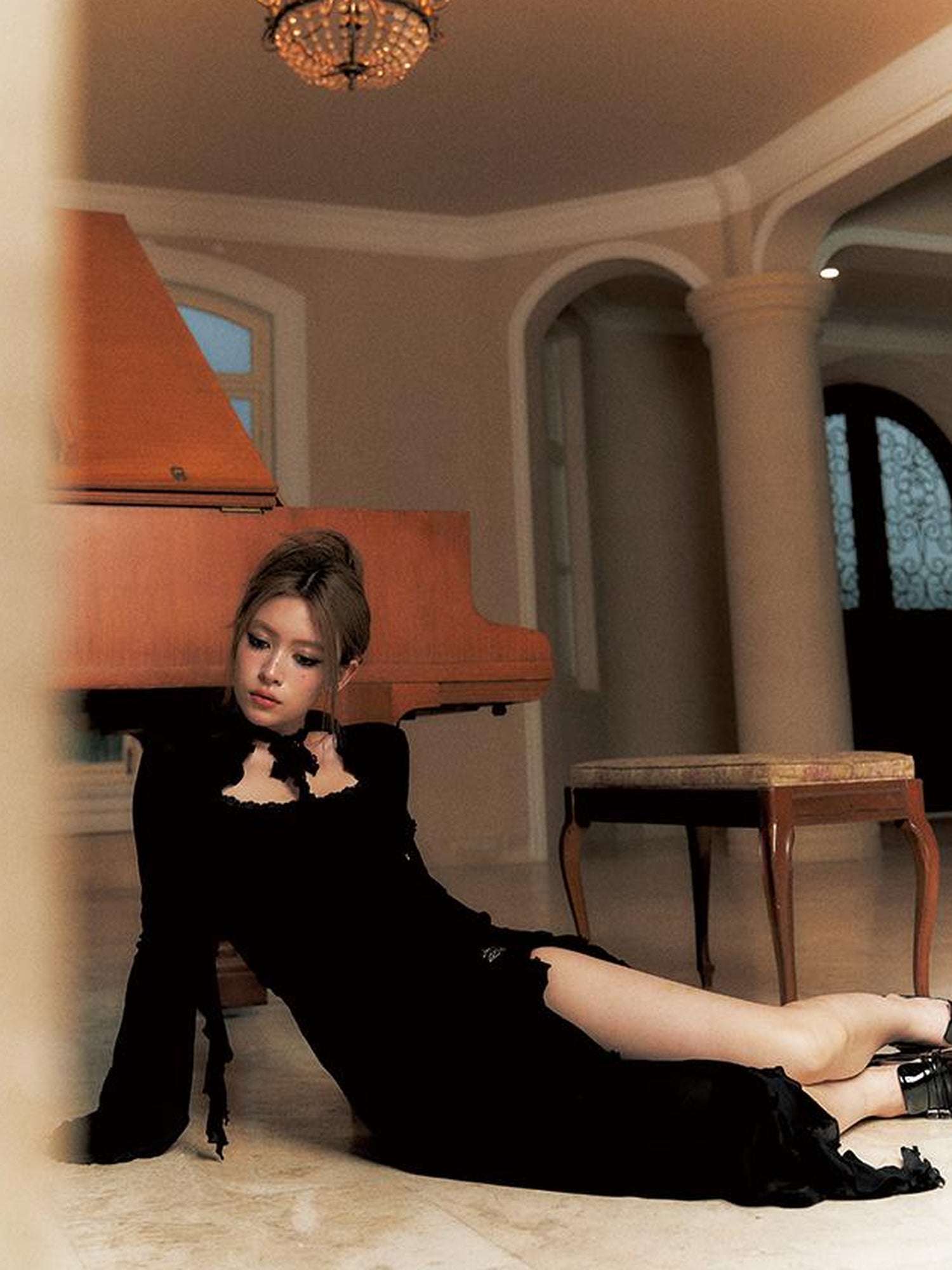 Update Anti Being General Black Rose Strapless Slip Dress Set