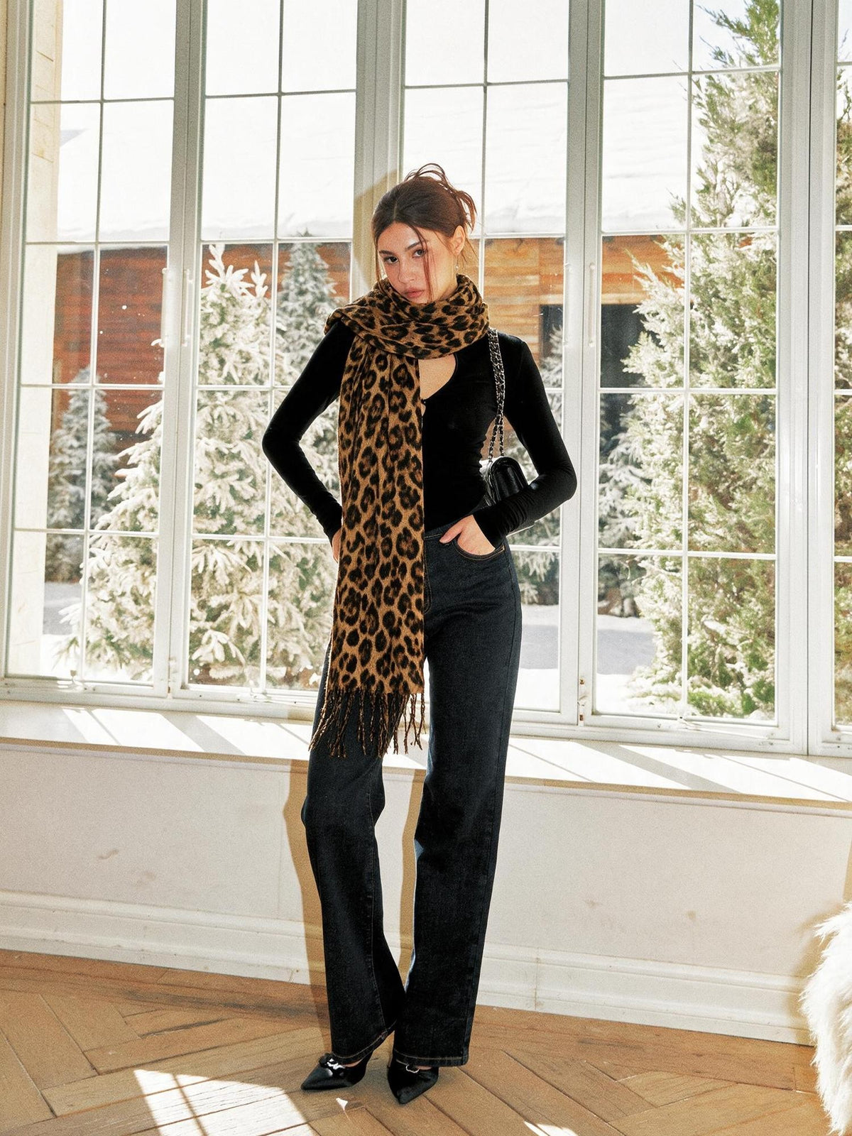 Anti Being General Leopard Print Fringe Retro Women&