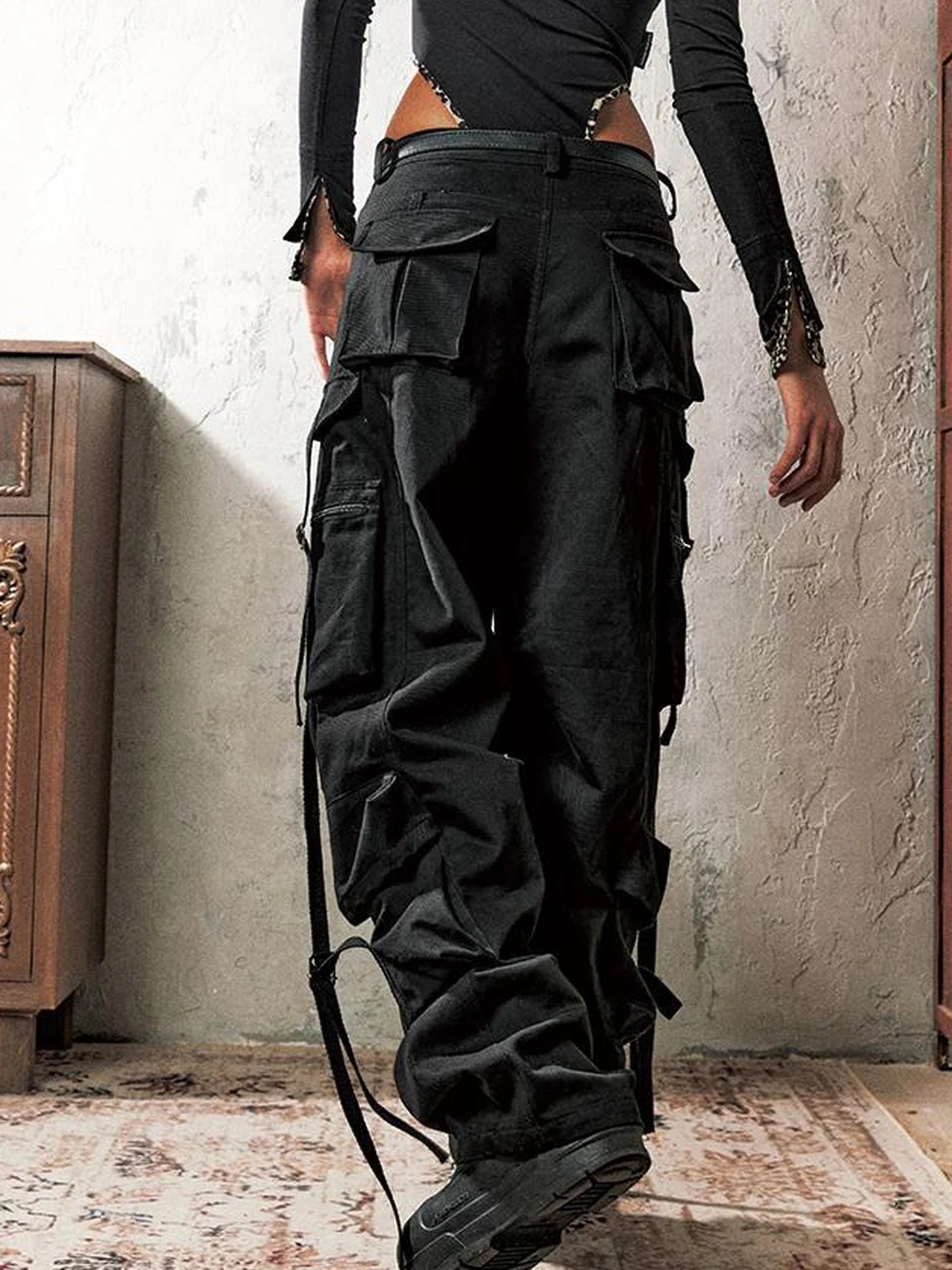 Multi Pocket Washed Workwear Cargo Pants
