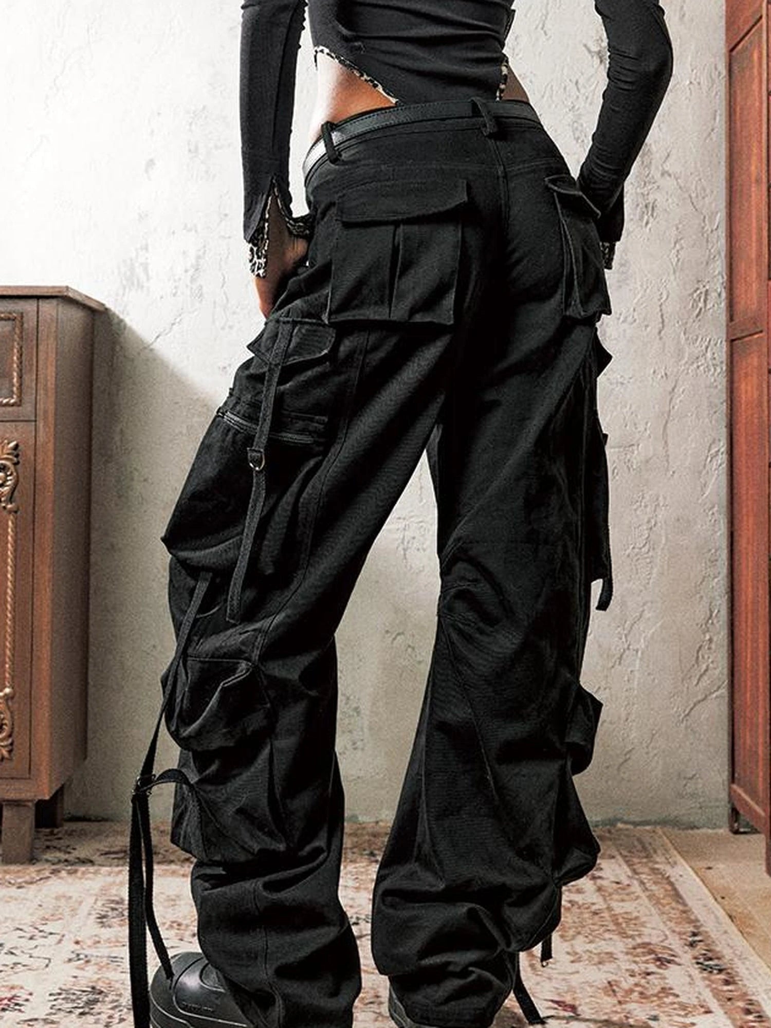 Multi Pocket Washed Workwear Cargo Pants