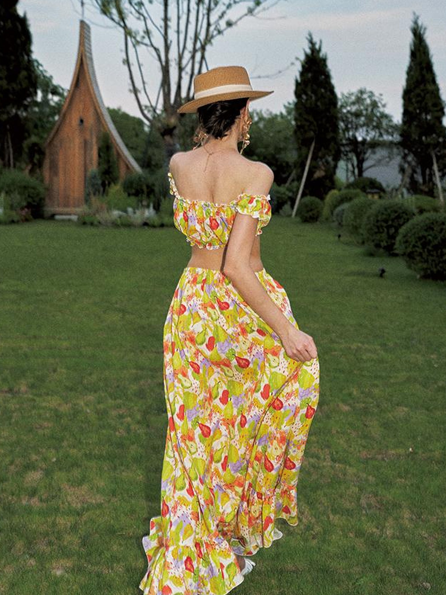 Update Anti Being General One Shoulder Floral Print Resort Maxi Dress Set