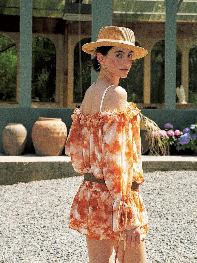 Anti Being General Orange Puff Sleeve Loose Women&
