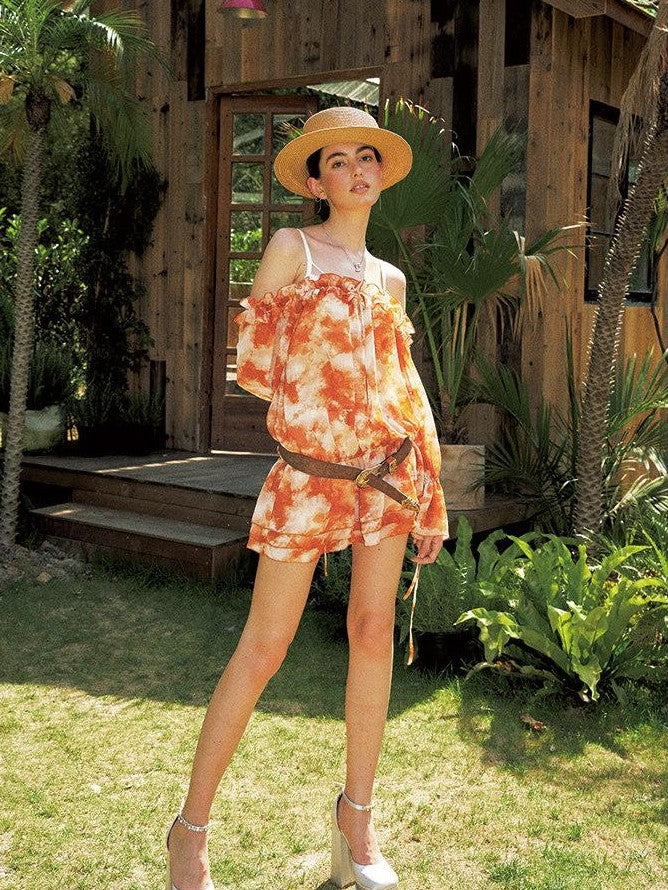 Anti Being General Orange Puff Sleeve Loose Women&