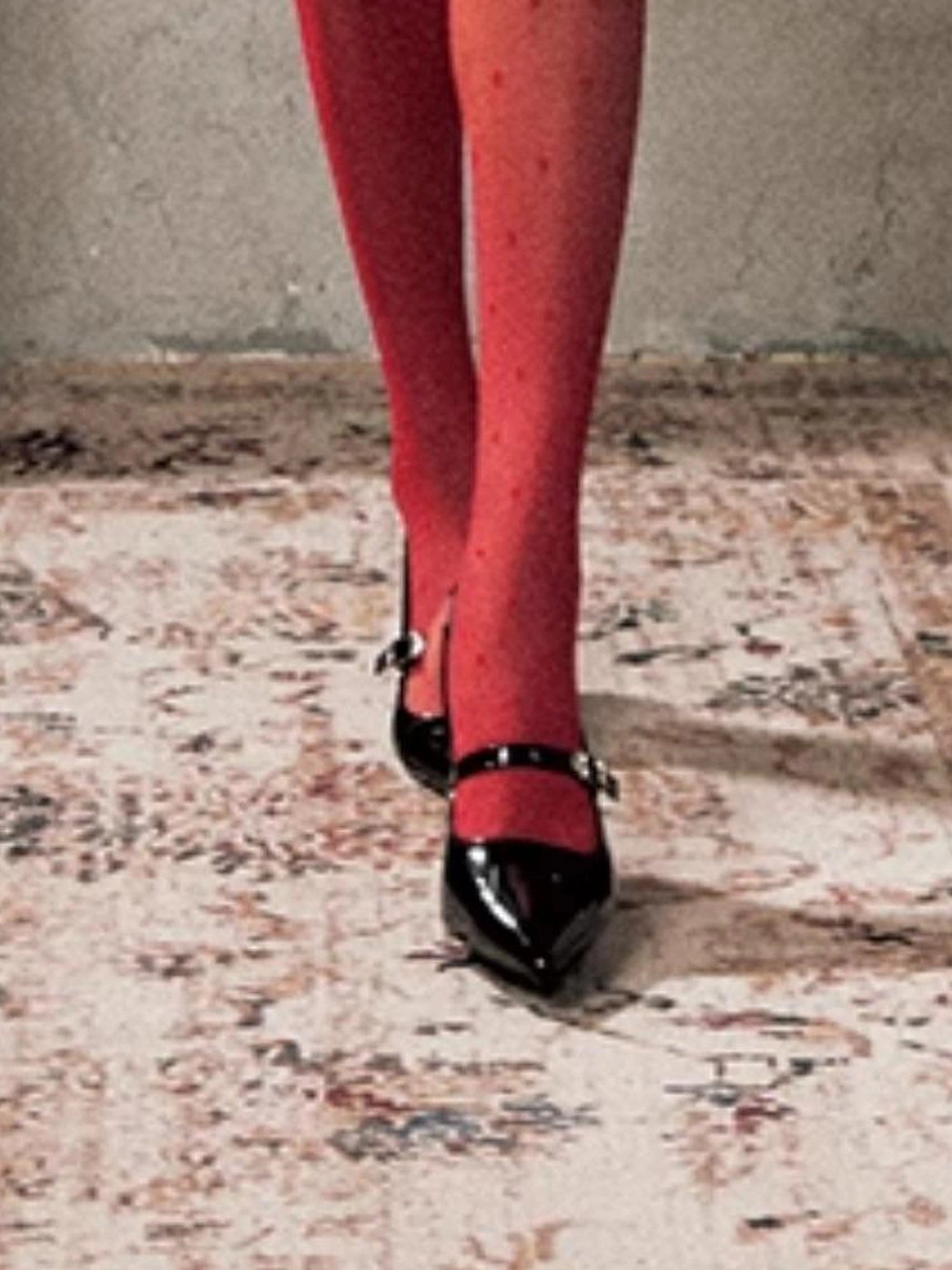 Red Lace Long Sleeve Knit With Asymmetric Pencil Skirt Set