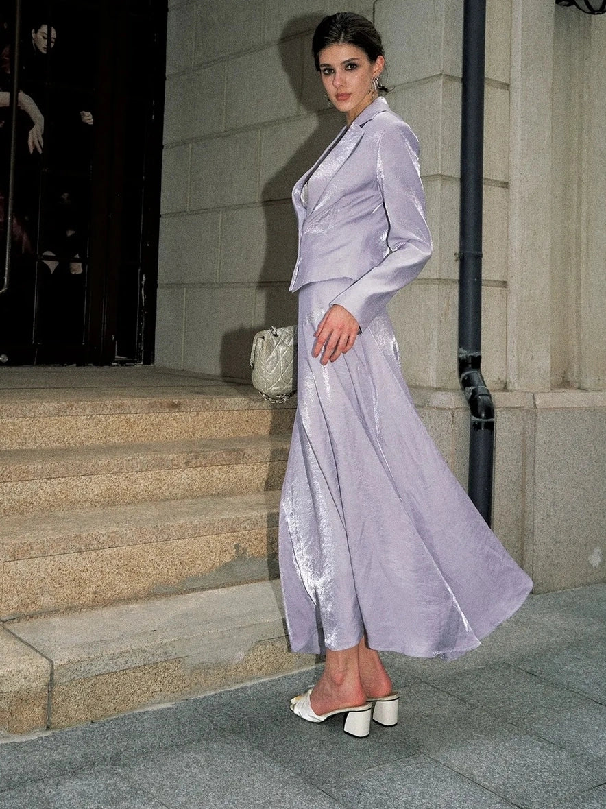 Anti Being General V-neck Waist Tailored Acetate Blazer Dress Set Suits