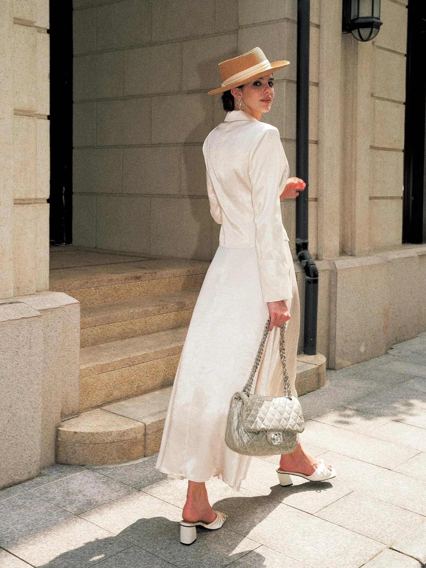 Anti Being General V-neck Waist Tailored Acetate Blazer Dress Set Suits