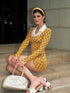 Yellow Plaid Lace Set For Petite Early Autumn Style