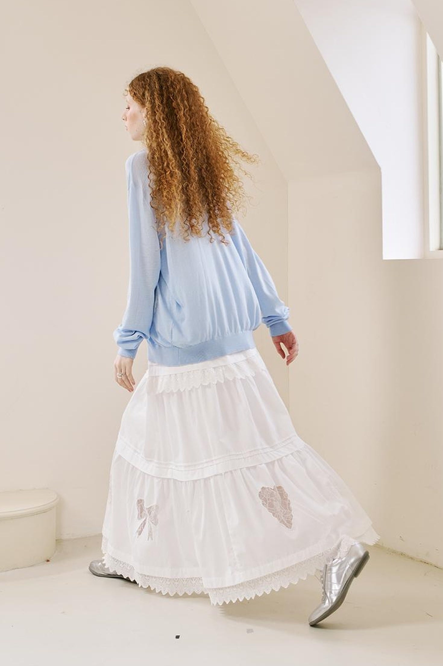 DIDDI MODA Apple Cat Print Lightweight Knit Cardigan