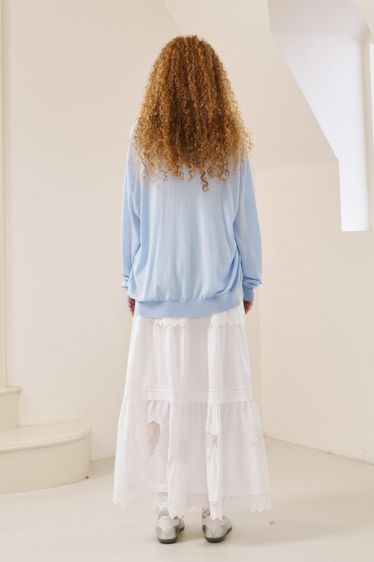 DIDDI MODA Apple Cat Print Lightweight Knit Cardigan