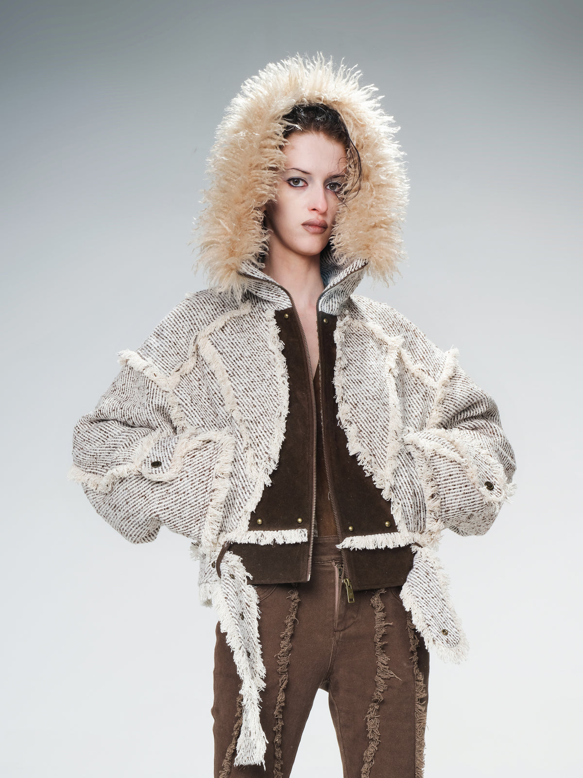 UpdateNN NORTH NODE Textured Wool Quilted Short Coat