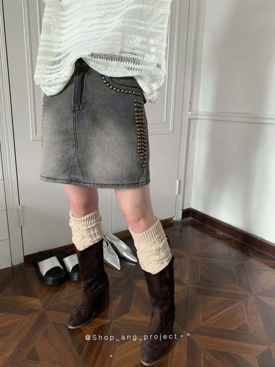 ang project Retro Twist Tie Solid Bubble Leg Warmers