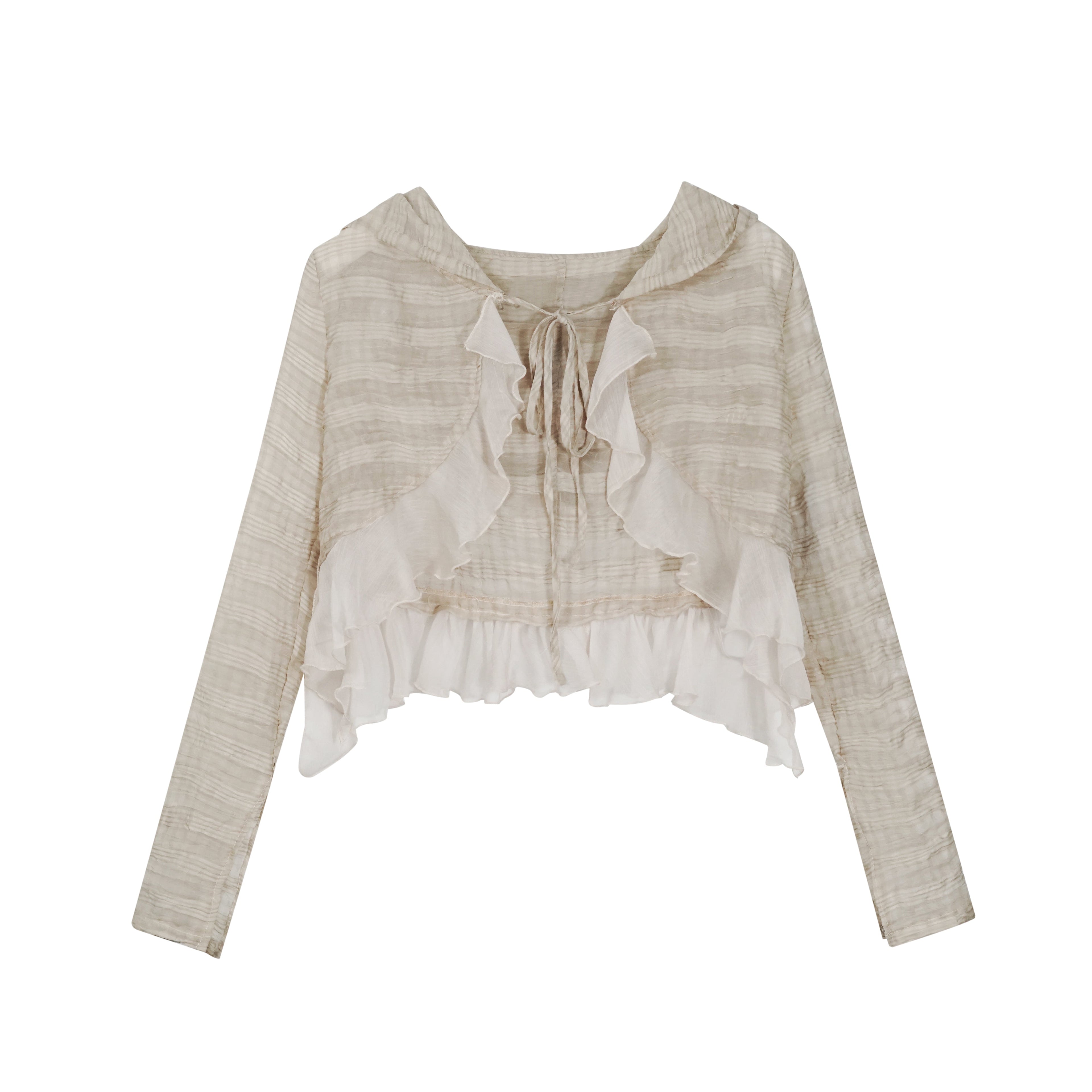 Update c Textured Crinkle Chiffon Hooded Cape